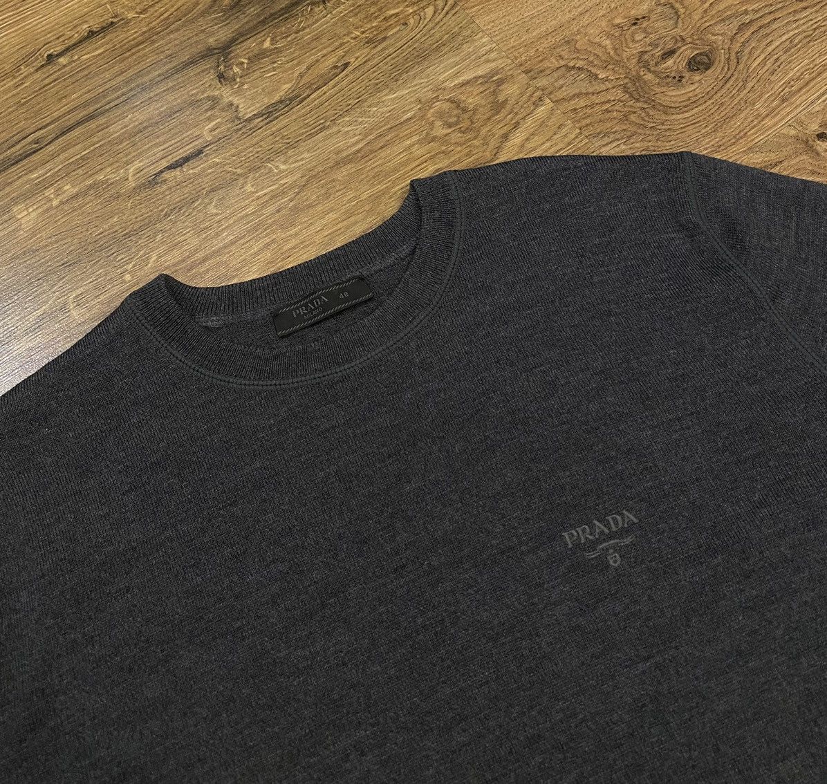 Prada Prada Embroidered Logo Knitted Sweatshirt x Luxury Size US M / EU 48-50 / 2 - 1 Thumbnail