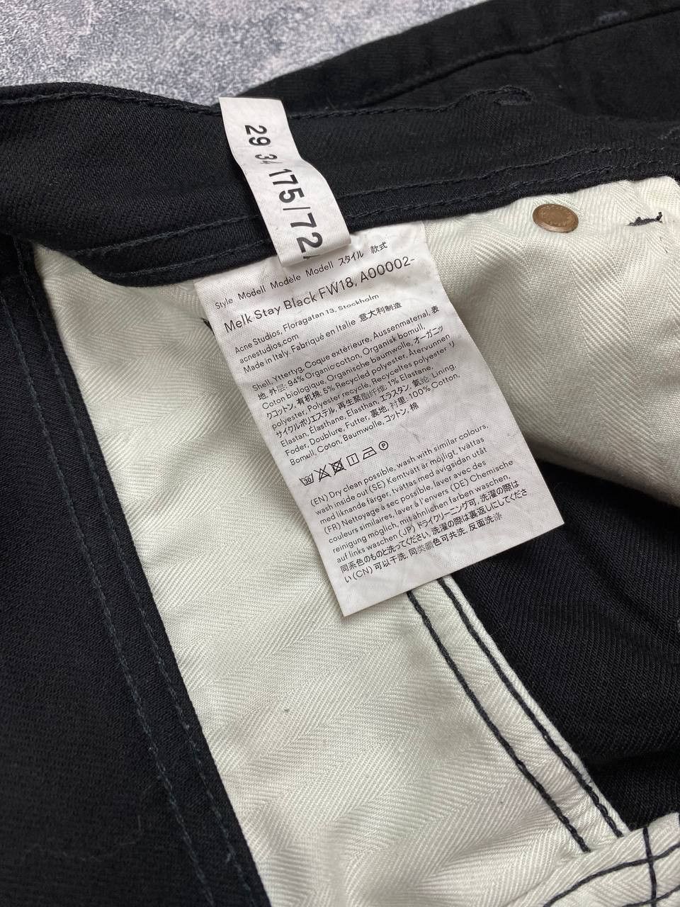 Acne Studios 30159 Acne Studios Bla Const Max Stay Black Jeans Size US 29 - 12 Thumbnail
