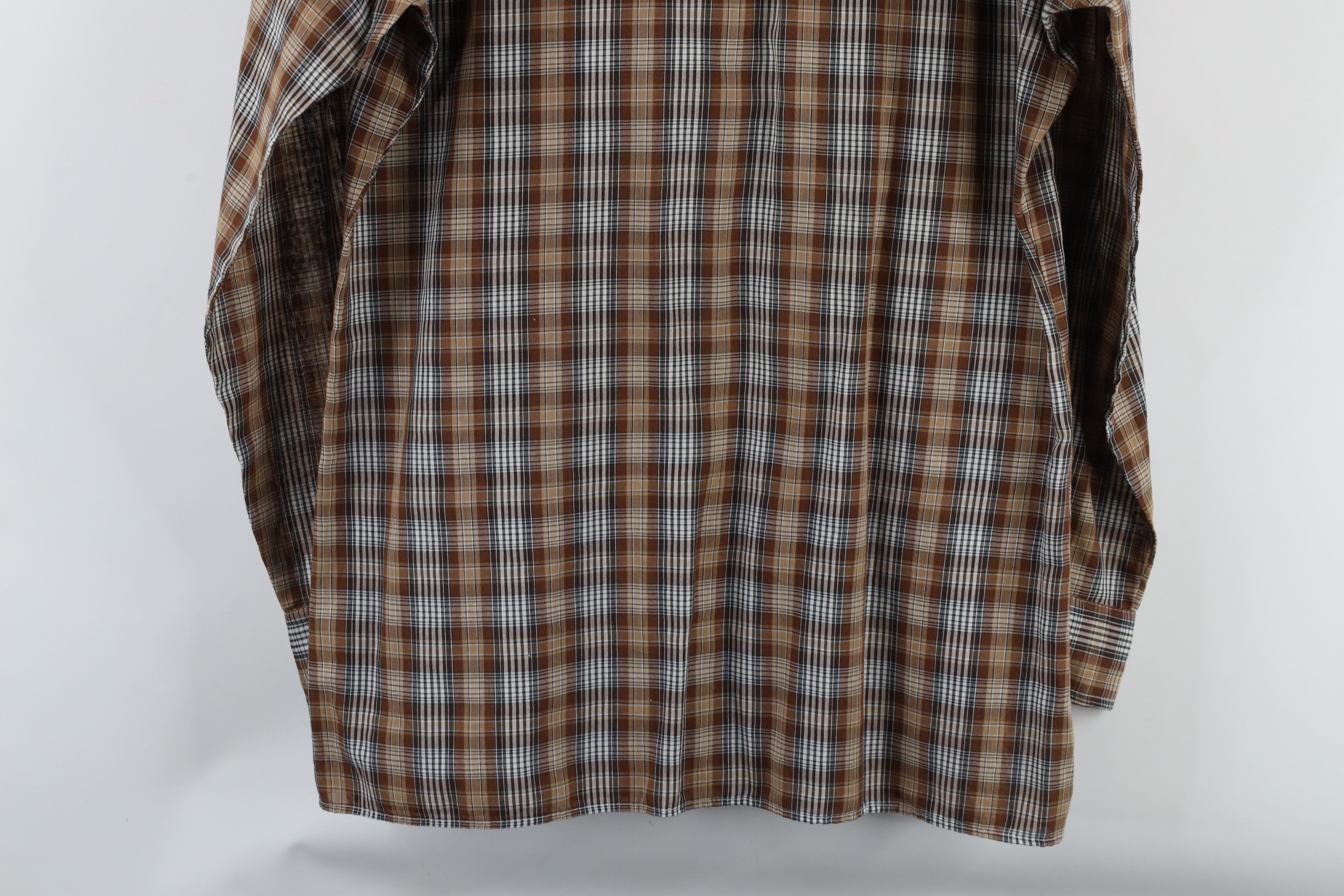 Vintage Vintage 70s Streetwear Collared Button Shirt Brown Plaid Size US M / EU 48-50 / 2 - 8 Thumbnail