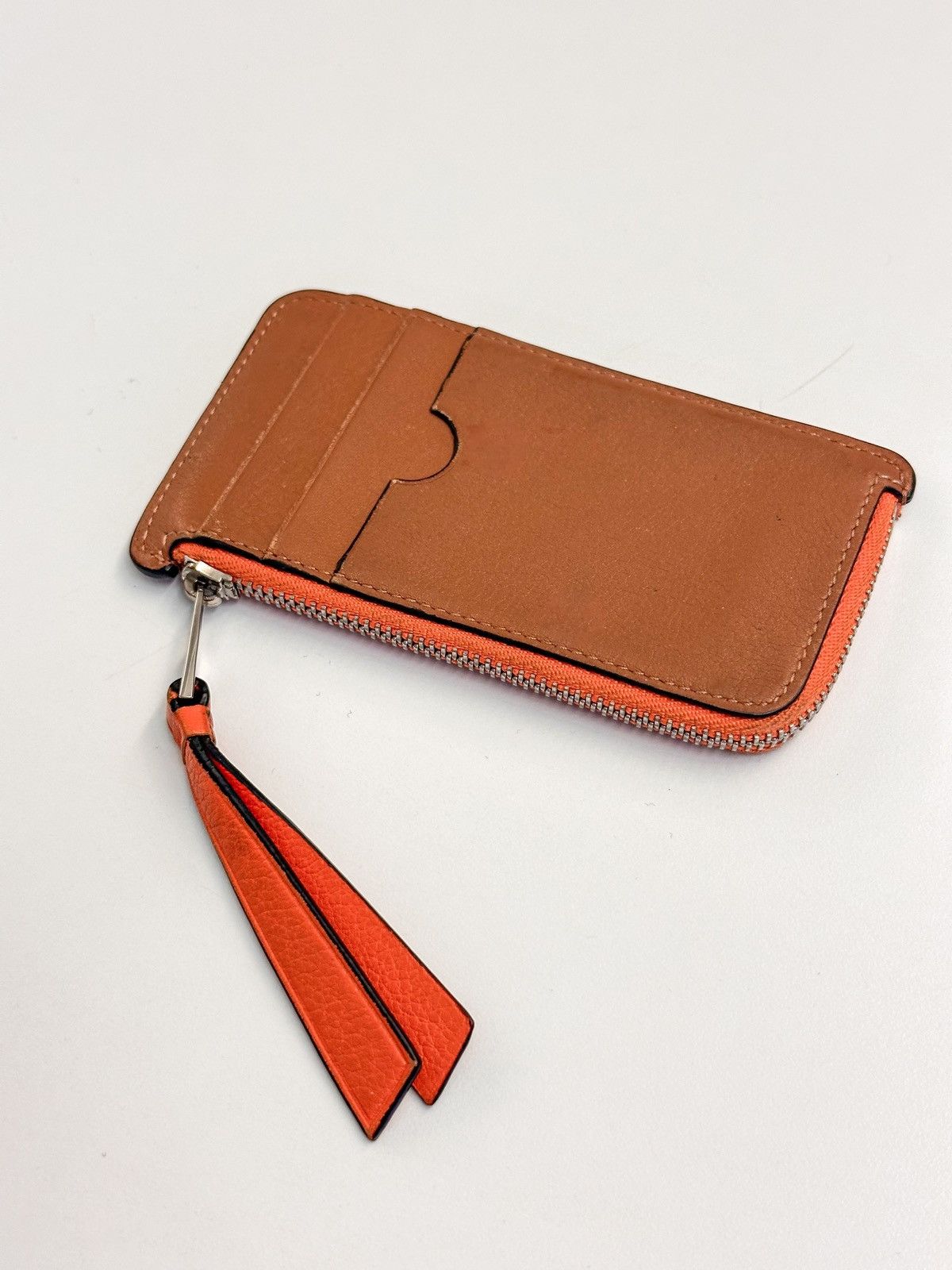 Loewe Loewe Orange and Brown zip card holder wallet Size ONE SIZE - 2 Thumbnail