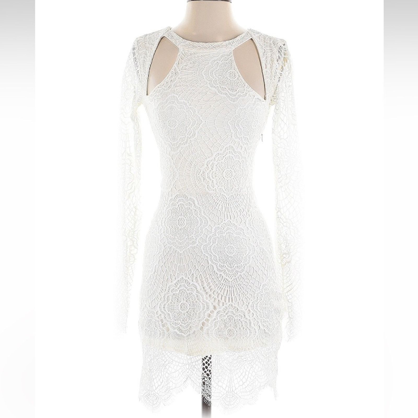 For Love & Lemons For Love & Lemons Emorie Cutout Dress - Size XS - White Lace Size XS / US 0-2 / IT 36-38 - 5 Thumbnail