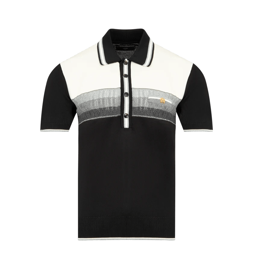 Amiri o1h1sh11225 Ma Striped Polo in Black Size US XL / EU 56 / 4 - 1 Thumbnail