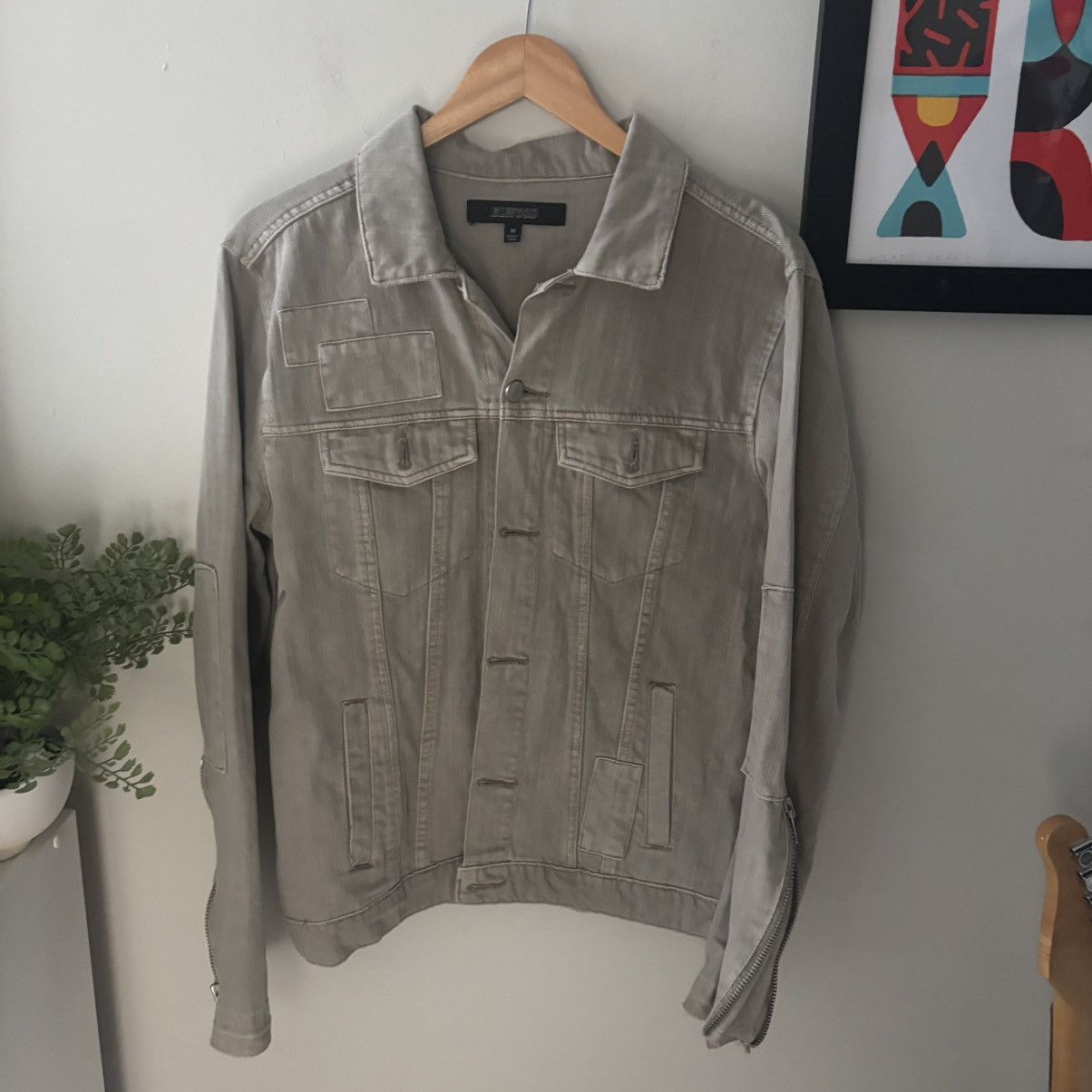 Elwood Beige Elwood Button Up Denim Jacket Size Medium Size US M / EU 48-50 / 2 - 1 Thumbnail