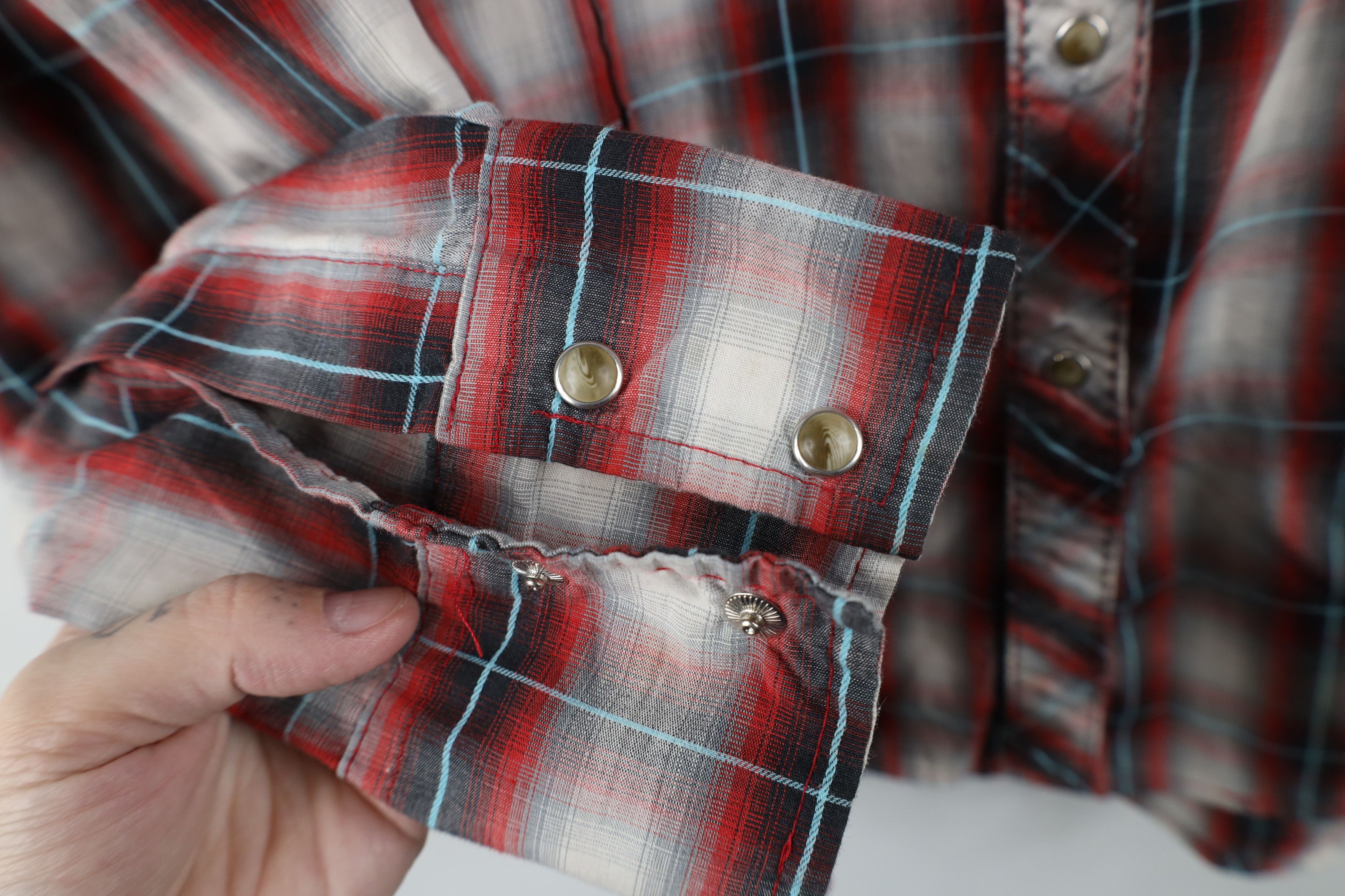 Wrangler Vintage Wrangler Rodeo Cowboy Snap Button Shirt Plaid Size US L / EU 52-54 / 3 - 9 Thumbnail