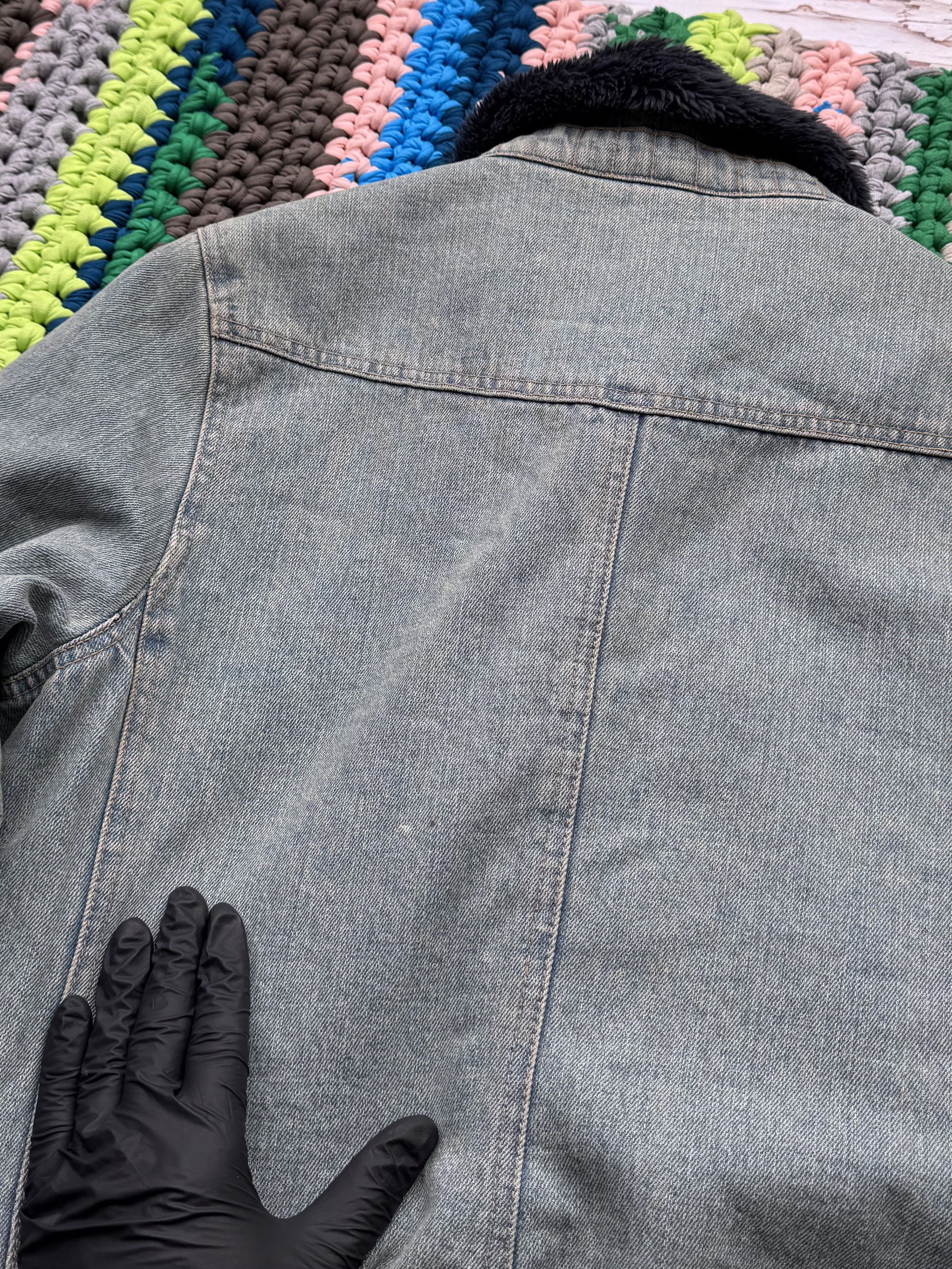Hysteric Glamour Y2K Faded Cropped Jacket With Faux Fur Details (ET1)(D15) Size L / US 10 / IT 46 - 10 Thumbnail
