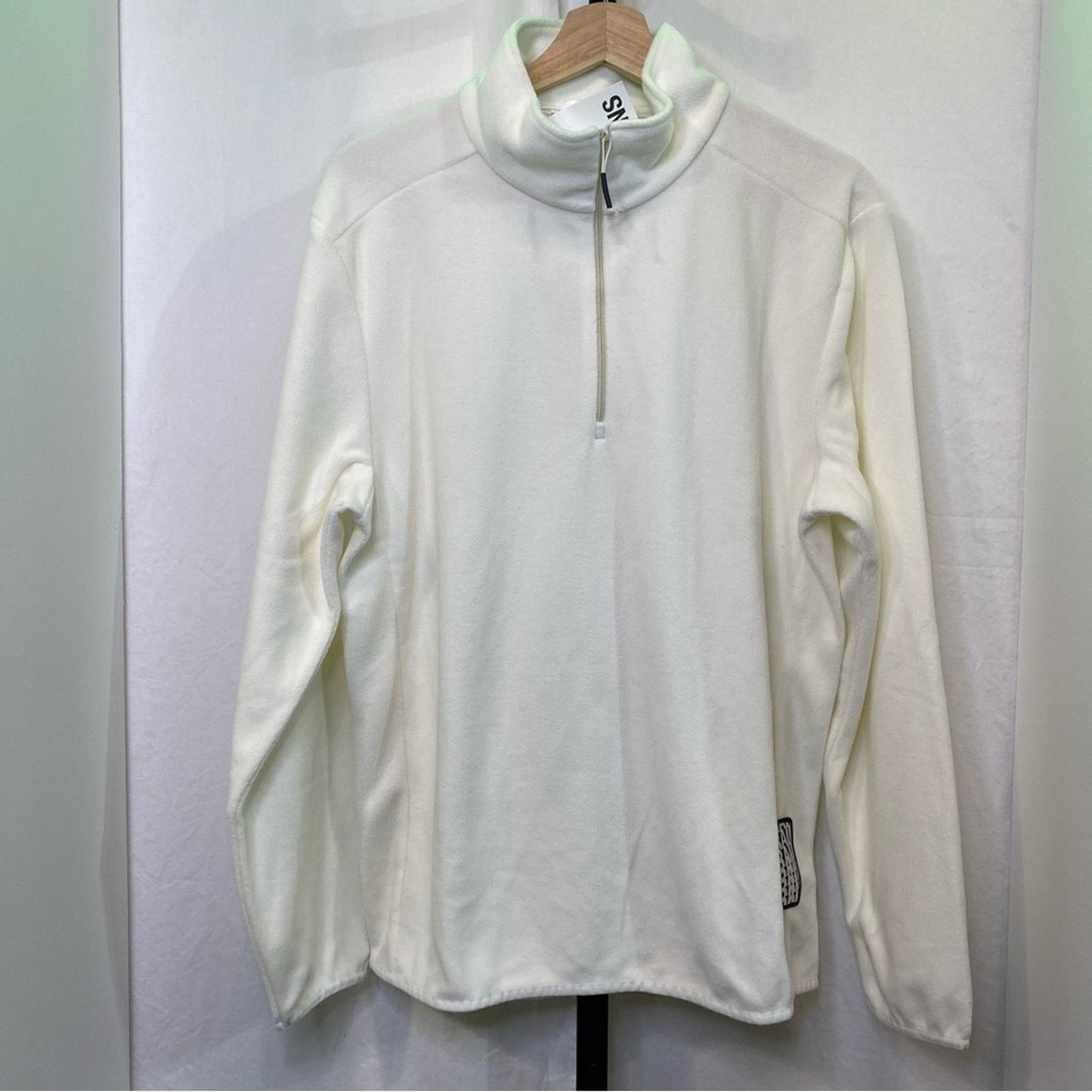 Rains NWT Rains unisex brushed fleece 1/2 zip pullover, creamy wht Size S / US 4 / IT 40 - 1 Thumbnail