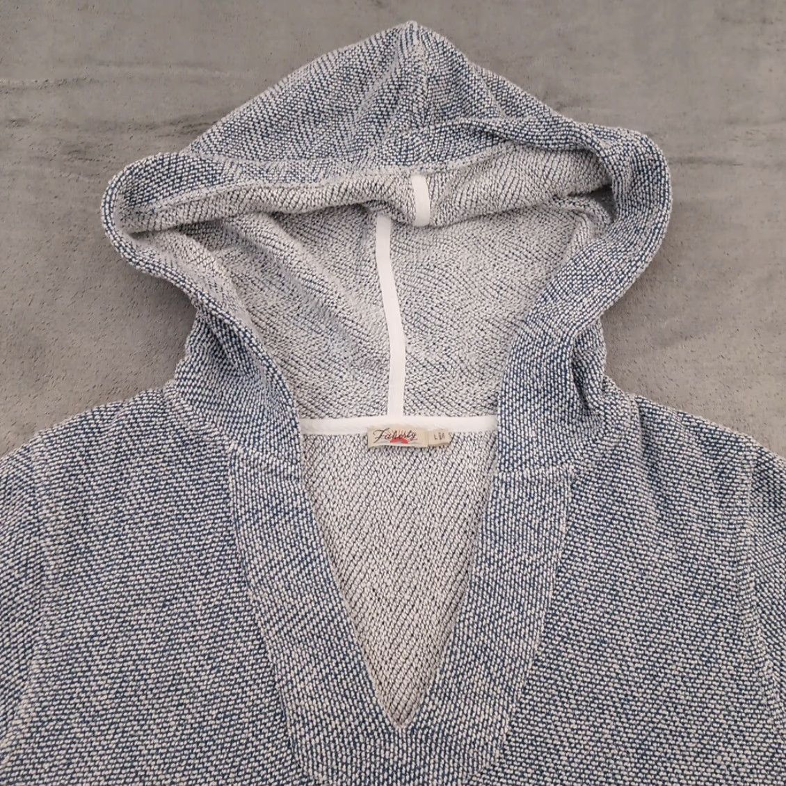 Faherty Faherty Hoodie Womens Large Blue White Terry Pullover Size L / US 10 / IT 46 - 2 Thumbnail