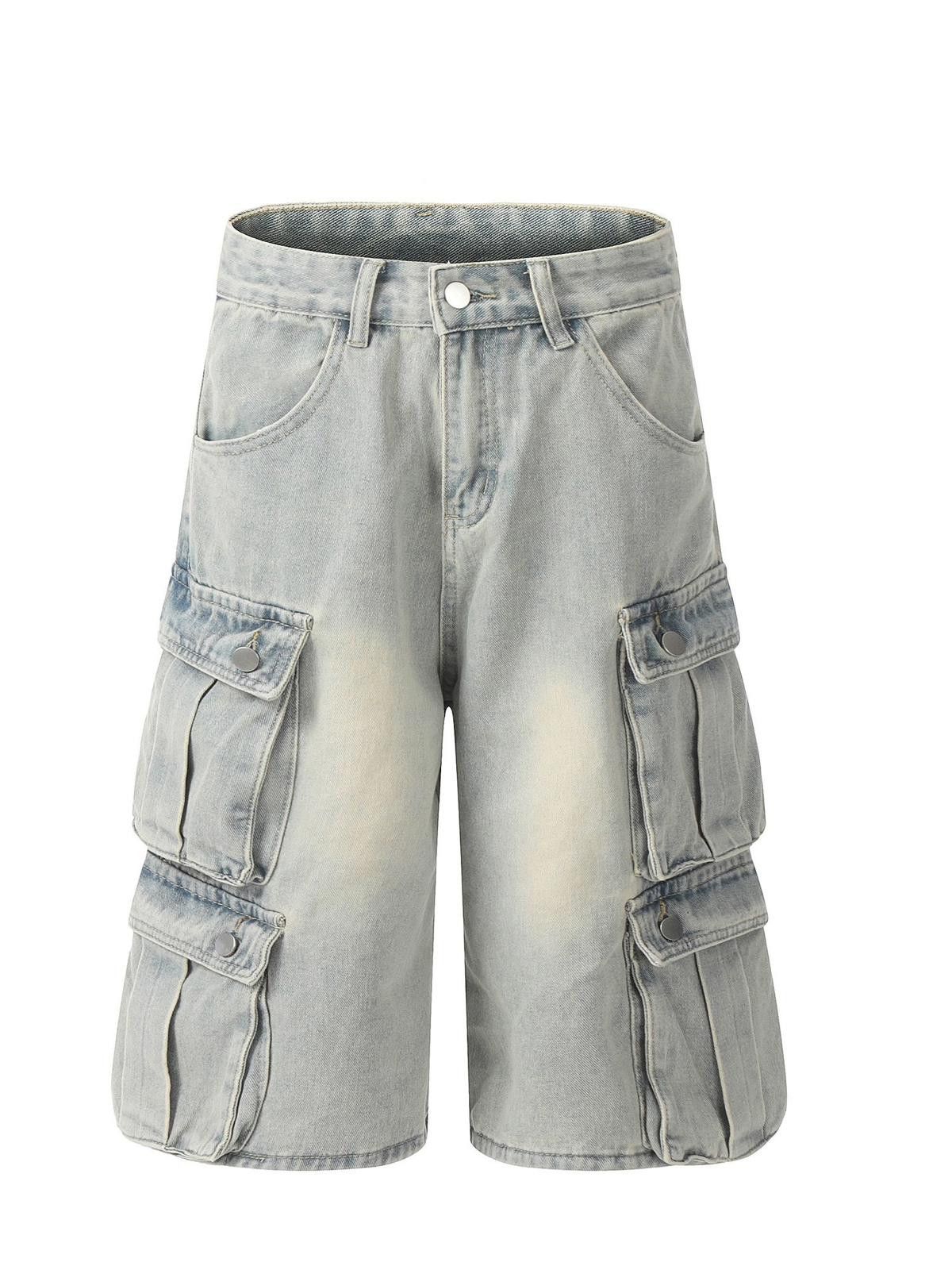 Japanese Brand Multi Pocket Cargo Jorts, Baggy Denim Shorts Size US 30 / EU 46 - 5 Thumbnail