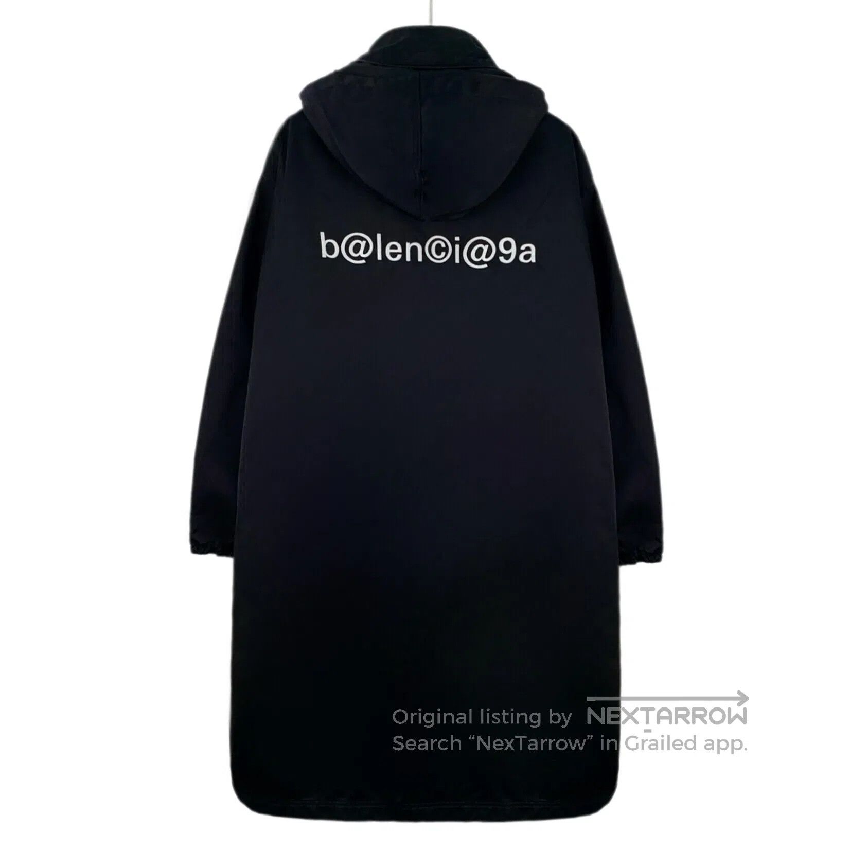 Balenciaga Balenciaga Black Logo Lettering Embroidered Hooded Drawstr Size XXS / US 00 / IT 34 - 2 Thumbnail