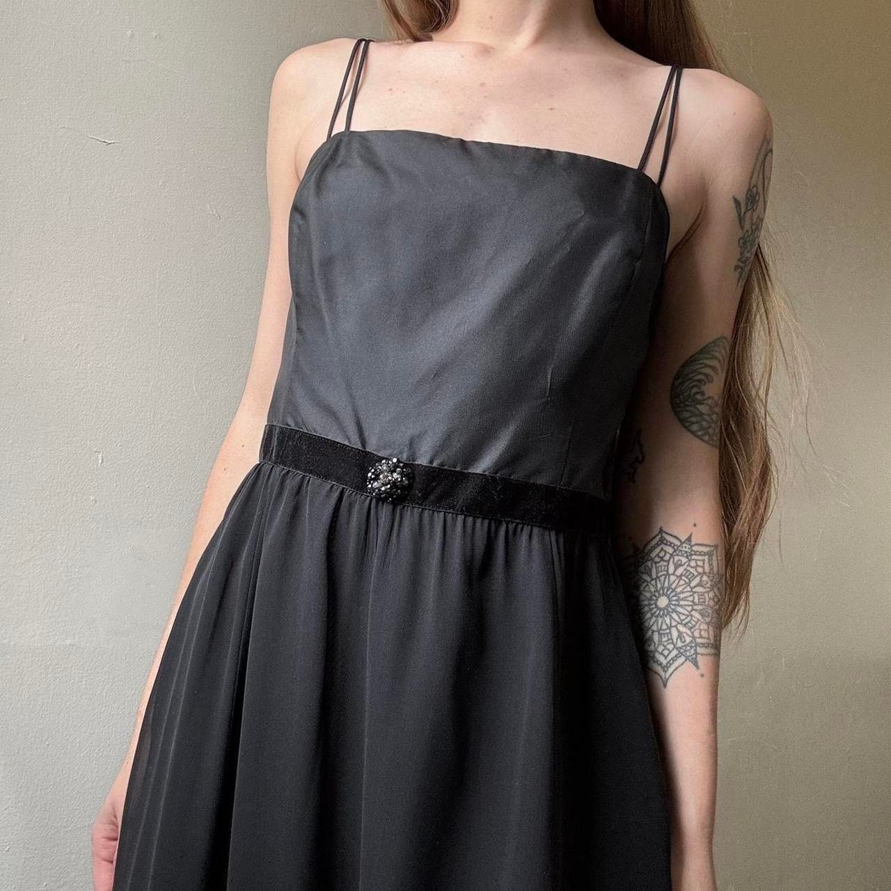 Ann Taylor Vintage Ann Taylor Petites Black Party Dress 2P Silk Party Size XS / US 0-2 / IT 36-38 - 2 Thumbnail