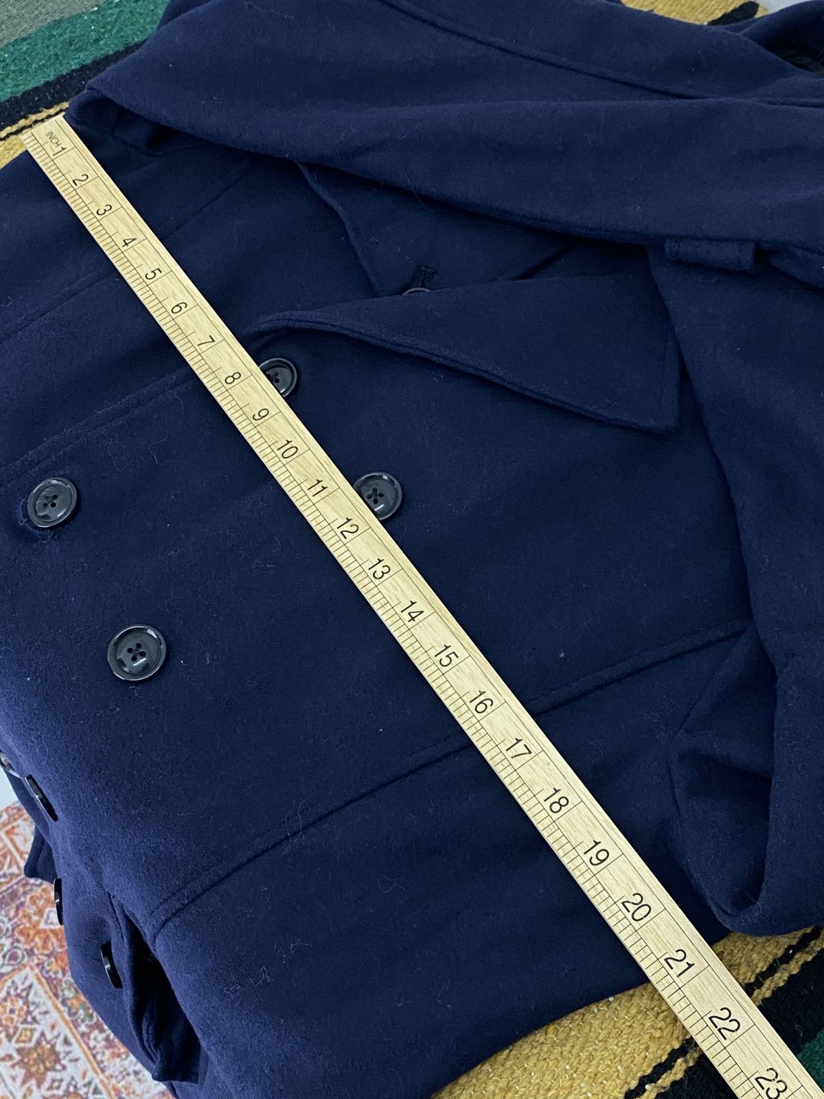 Tete Homme Tete Homme Double-Breasted Wool Trench Coat Japan Size XL / US 12-14 / IT 48-50 - 5 Thumbnail