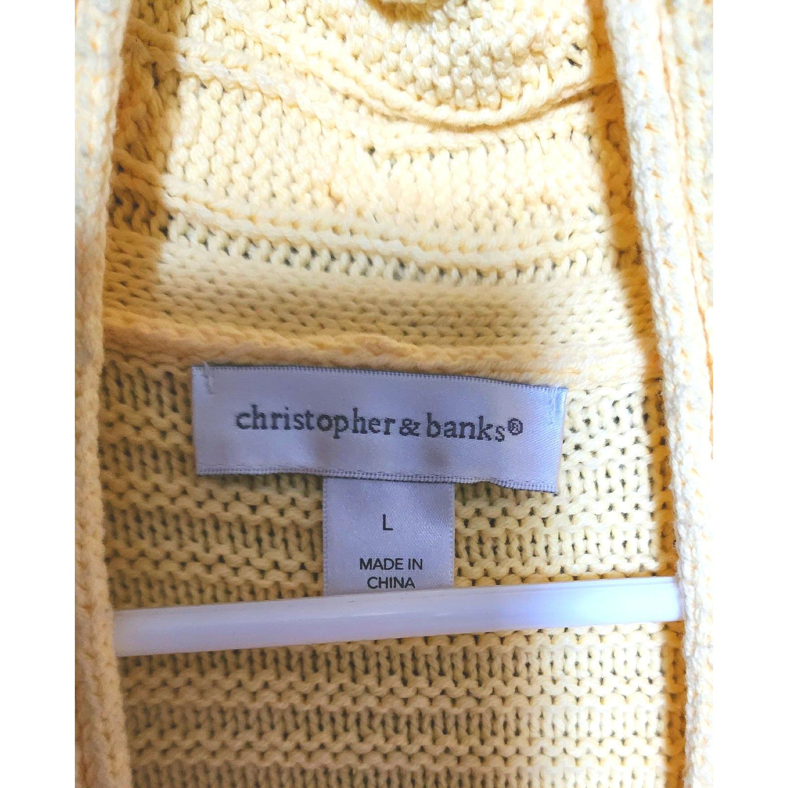 Banks Journal Christopher & Banks Womens Yellow Cardigan Size Large Size L / US 10 / IT 46 - 3 Thumbnail