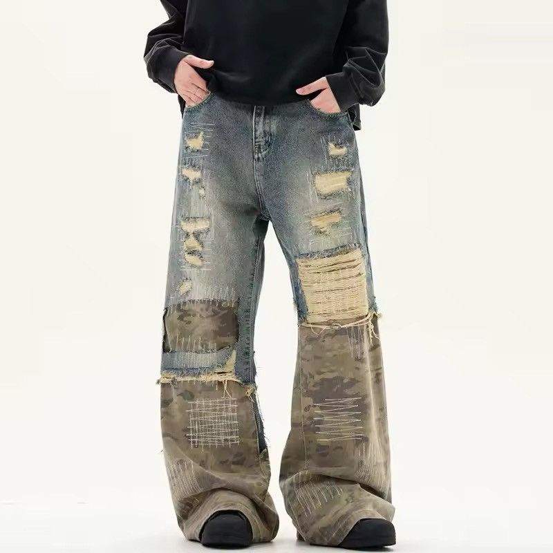 Japanese Brand Camo Patchwork denim Size US 32 / EU 48 - 2 Thumbnail