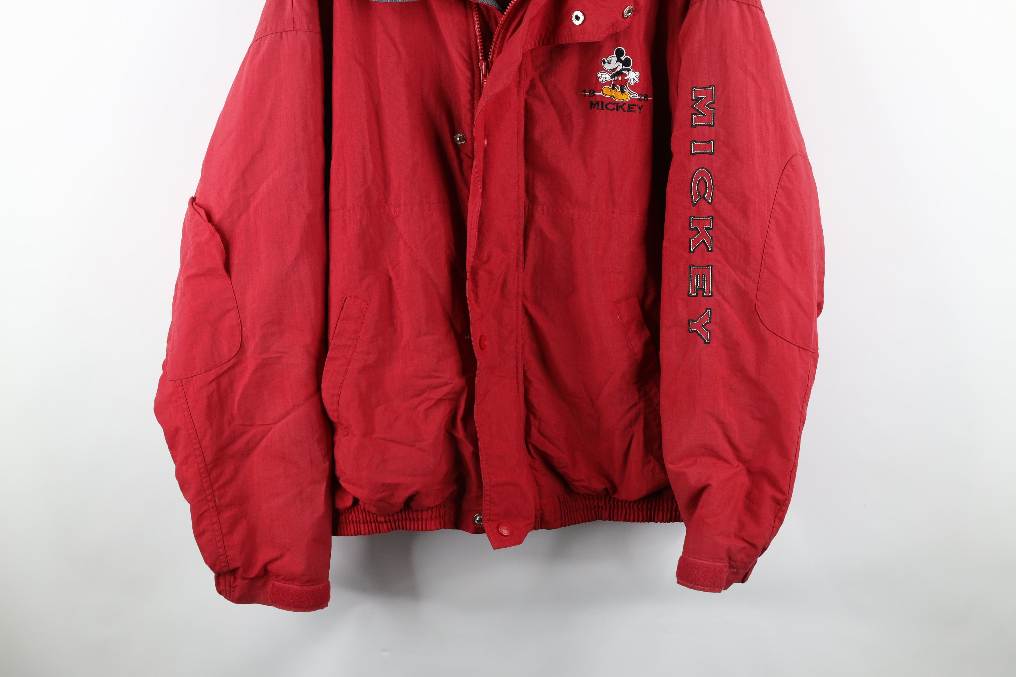 Disney × Vintage Vintage 90s Disney Mickey Mouse Elbow Patch Bomber Jacket Size US XL / EU 56 / 4 - 4 Thumbnail