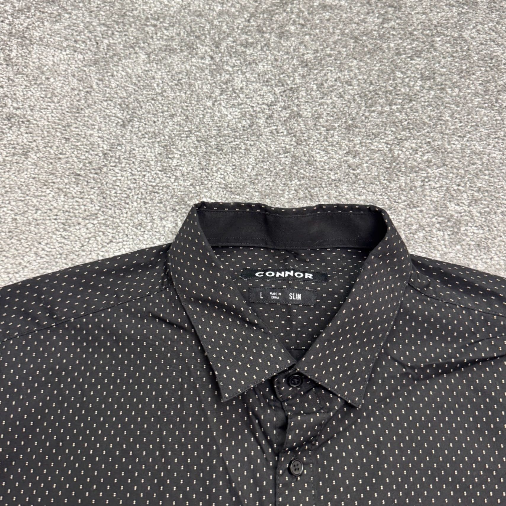 Vintage Connor Shirt Men L Black White Polka Dot Slim Fit Button-Down Long Sleeve Casual Workwear Modern Classic 90s? Size US L / EU 52-54 / 3 - 5 Thumbnail
