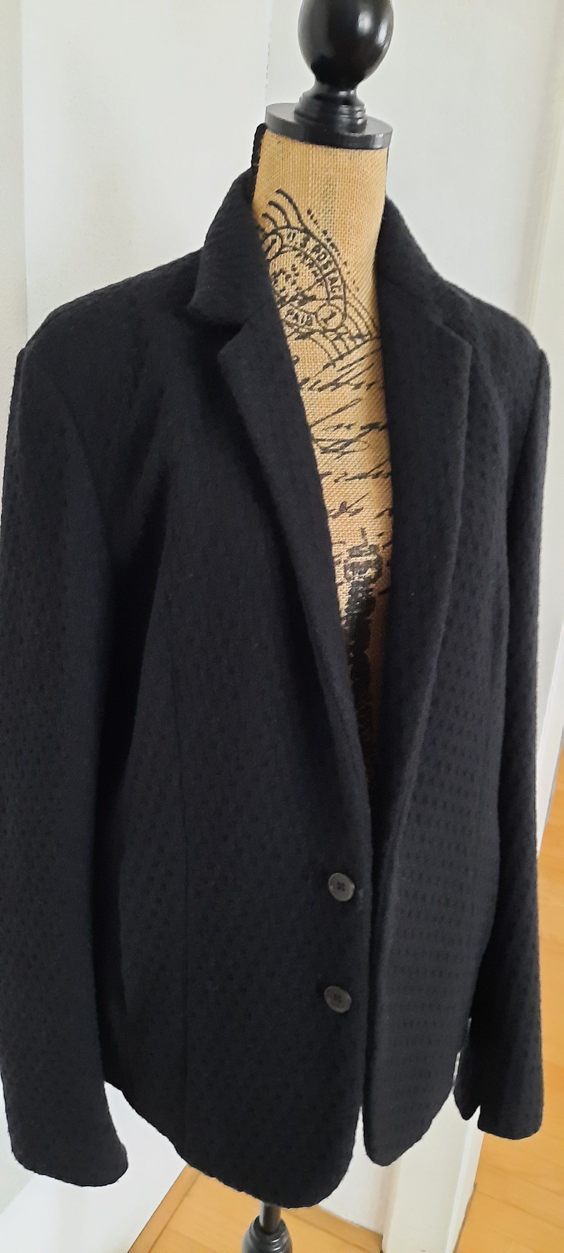 830 SIGN Men’s Wool Jacket Waffle Structure Black M