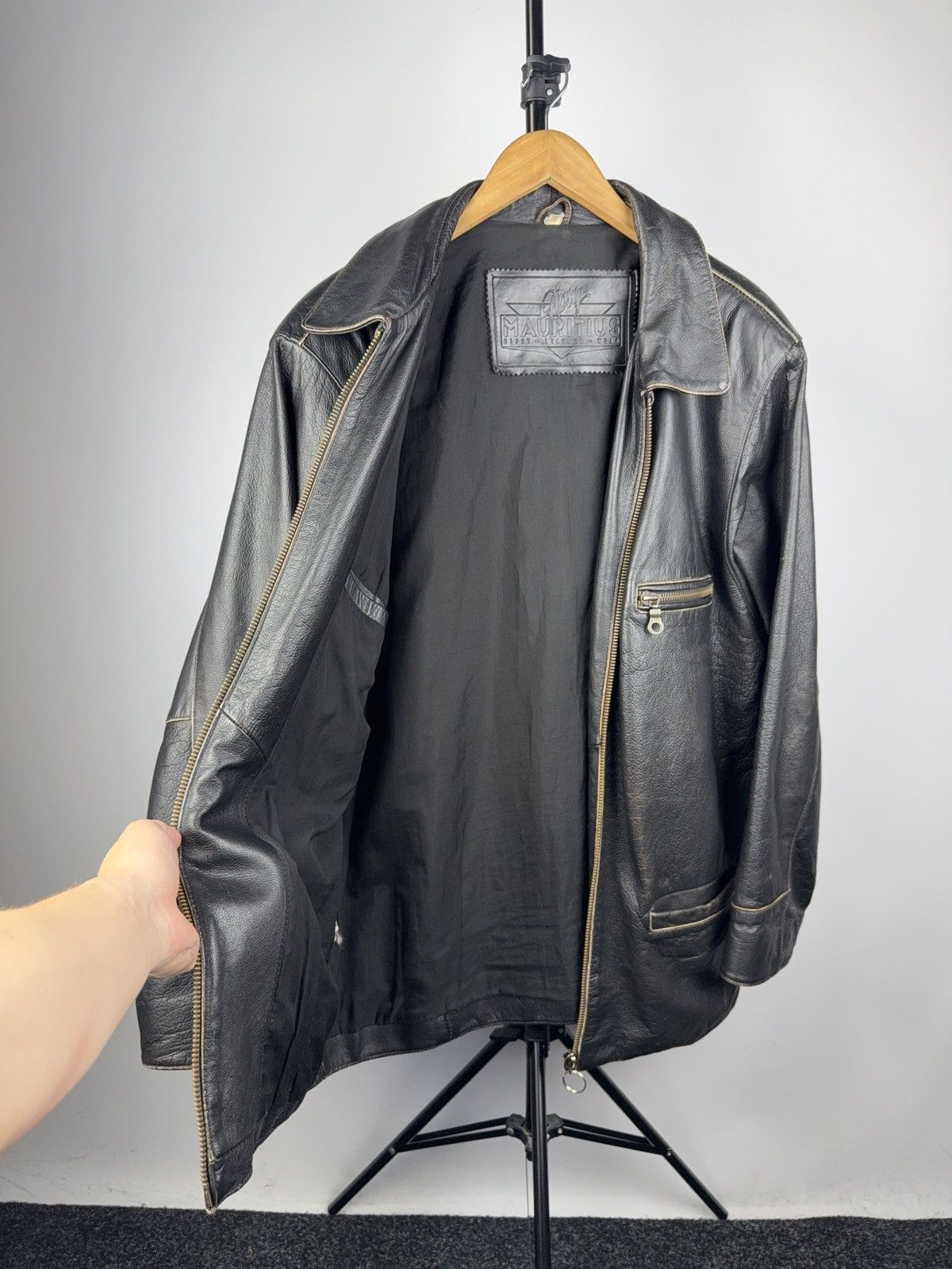 Leather Vintage 90s Gipsy Mauritius Black Leather Moto Biker Jacket Size US XL / EU 56 / 4 - 10 Thumbnail