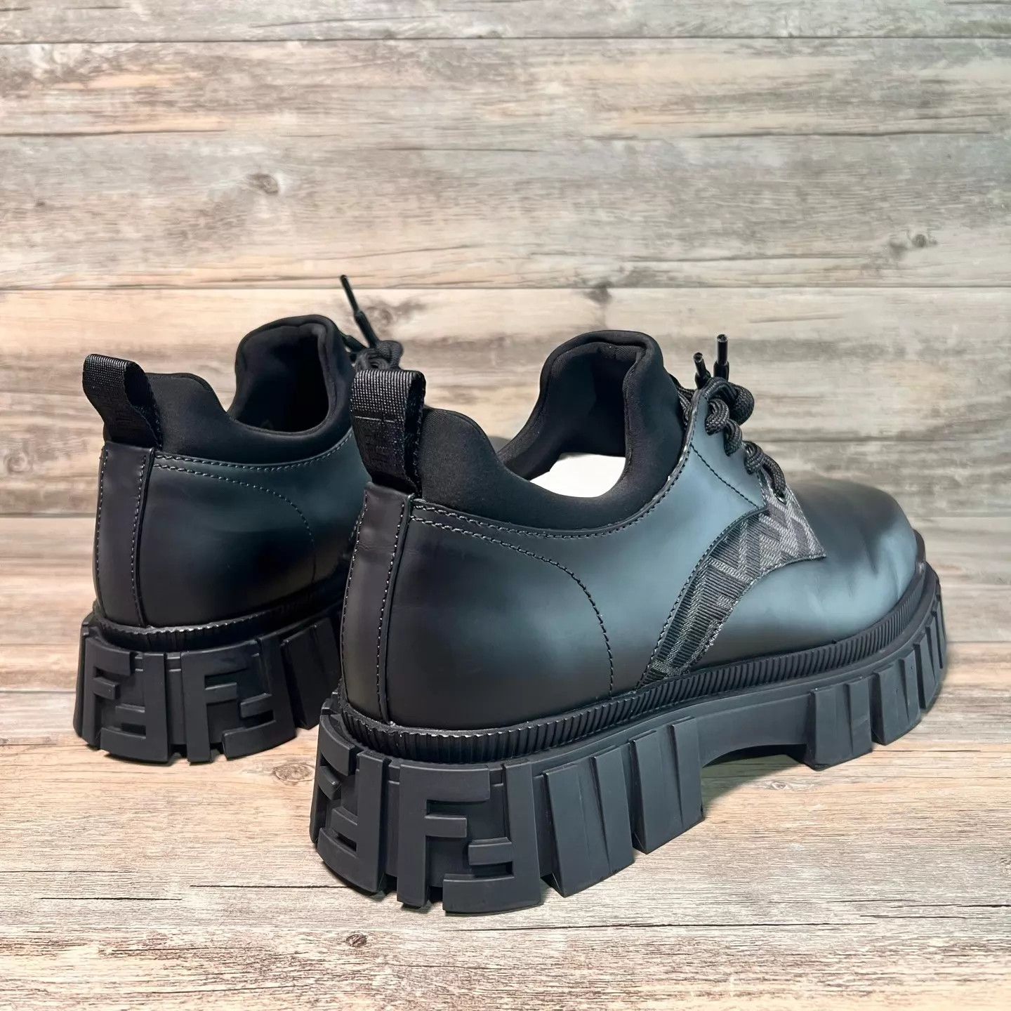 Fendi FENDI Force Black Leather Shoes UK8/42 98 New Size US 9 / EU 42 - 3 Thumbnail