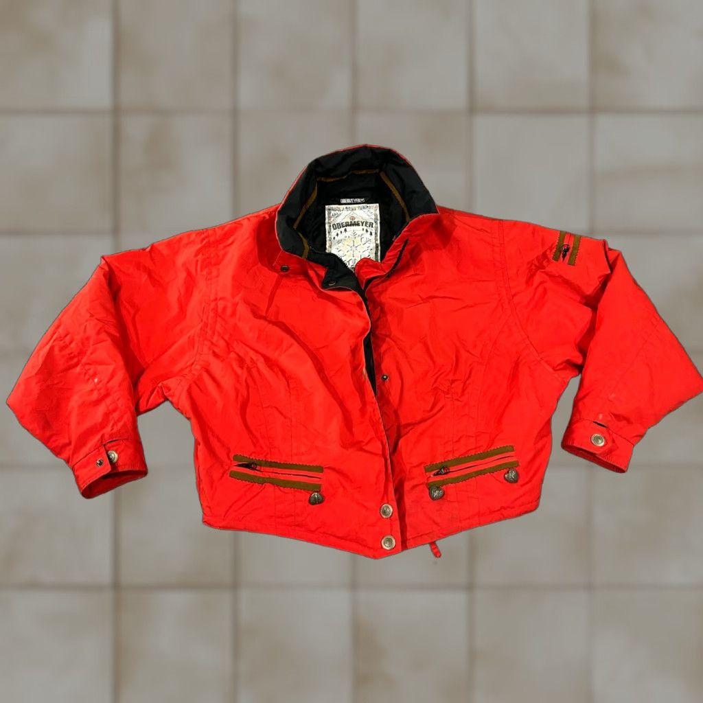 Obermeyer Obermeyer Red Insulated Ski Jacket Womens 10 Medium Length Nylon Polyster Lining Embroidered Casual Ski Outdoor Winter Fall Spring Mens? wait. Size L / US 10 / IT 46 - 1 Thumbnail