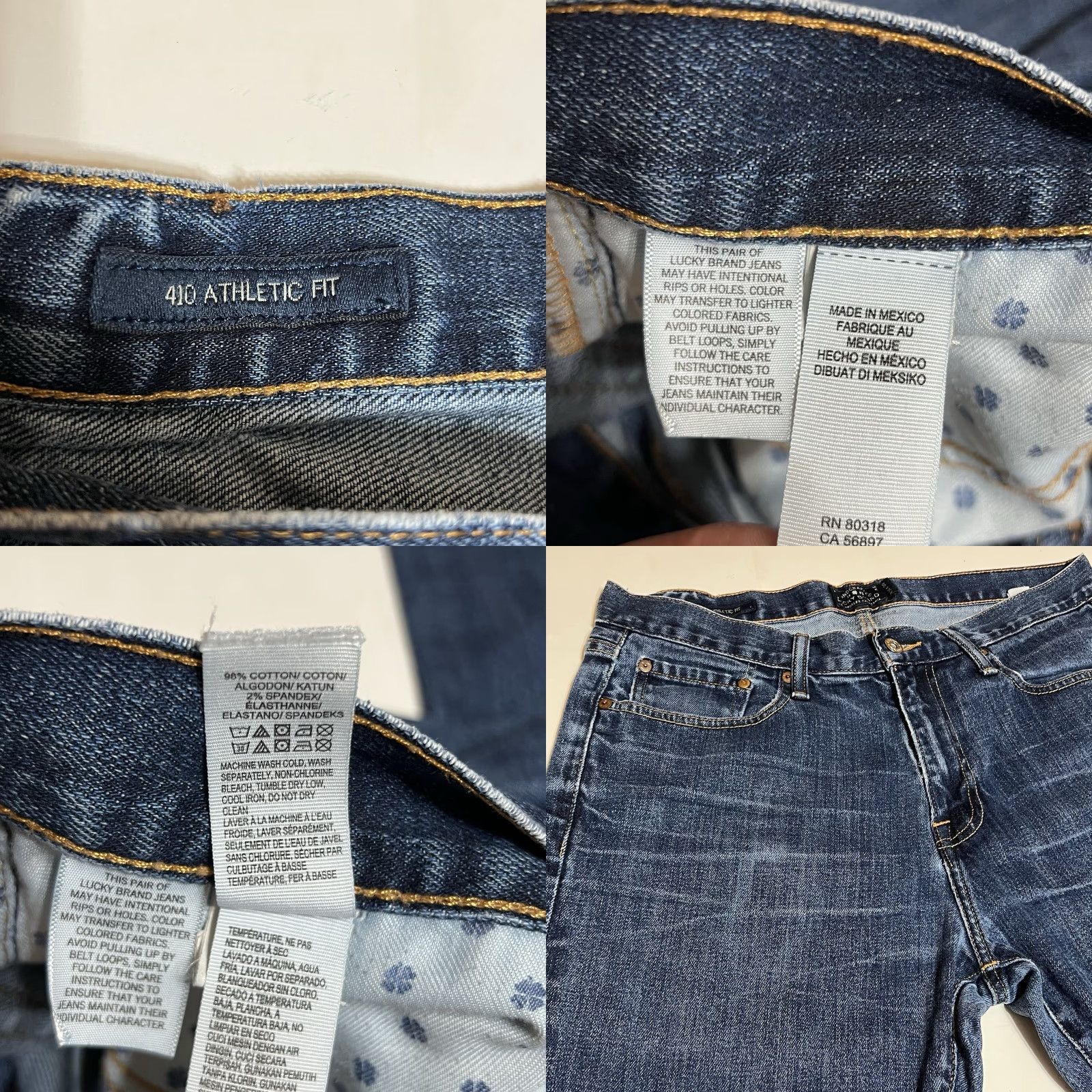 Lucky Brand Lucky Brand Jeans Mens 34x30 34x29 Athletic Fit Blue Denim Size US 34 / EU 50 - 8 Thumbnail