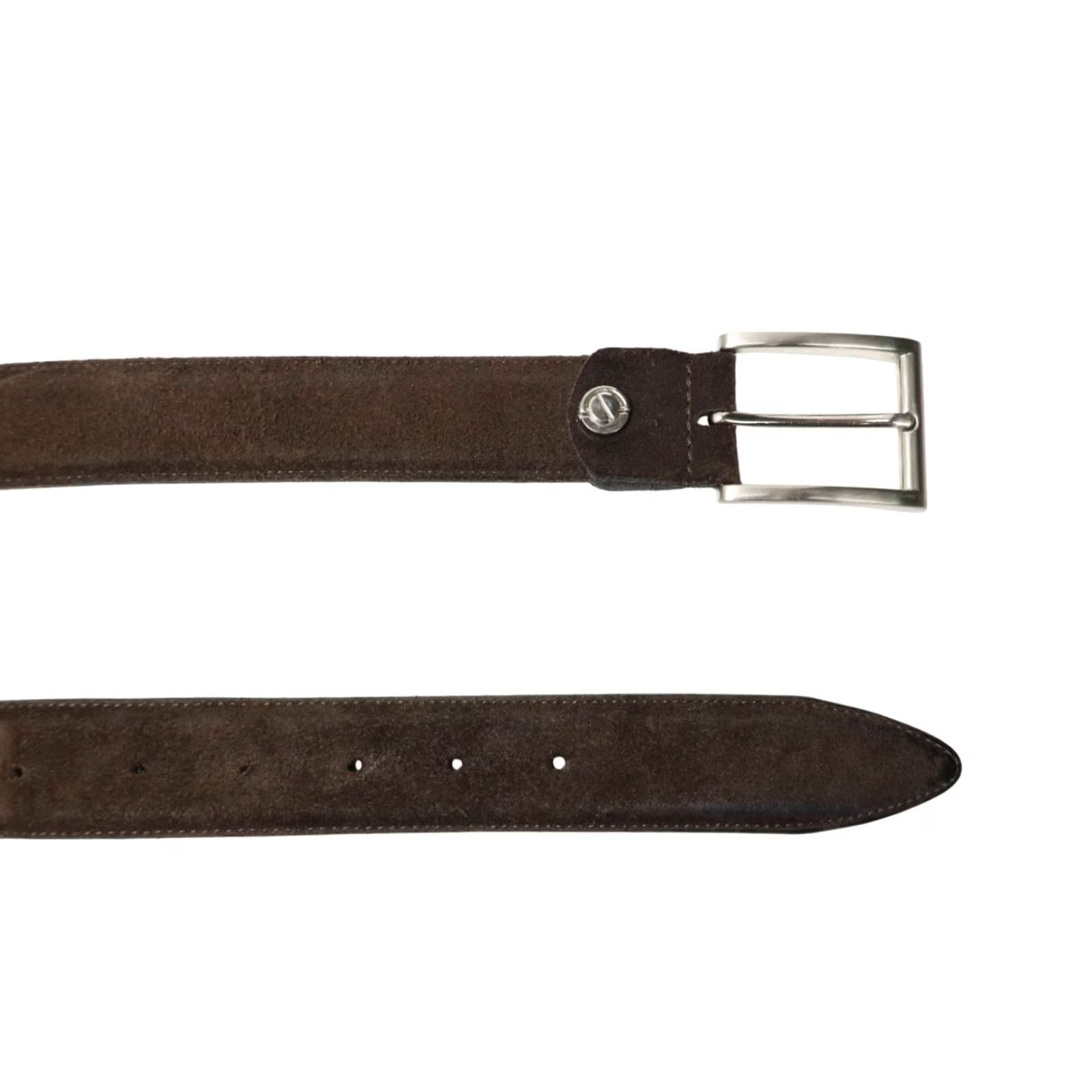 Suitsupply Suitsupply Belt Men 105/42 Real Leather Suede Look Square Buckle Brown Belt Size ONE SIZE - 4 Thumbnail
