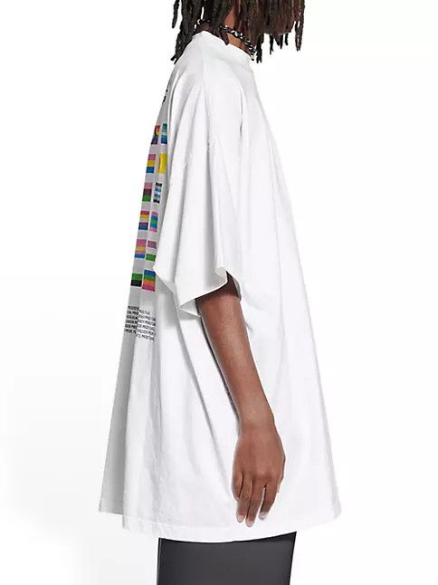 Balenciaga o1bcso1str0125 Pride 22 T-Shirt Oversized in White Size US L / EU 52-54 / 3 - 3 Thumbnail