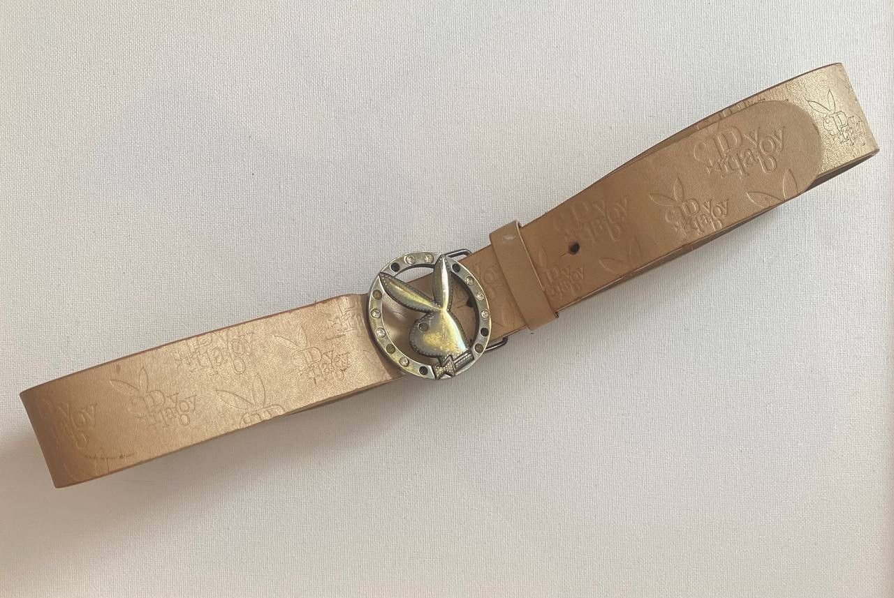 Playboy Vintage Playboy Monogram Y2K Crystal Logo Buckle Belt Size ONE SIZE - 2 Thumbnail