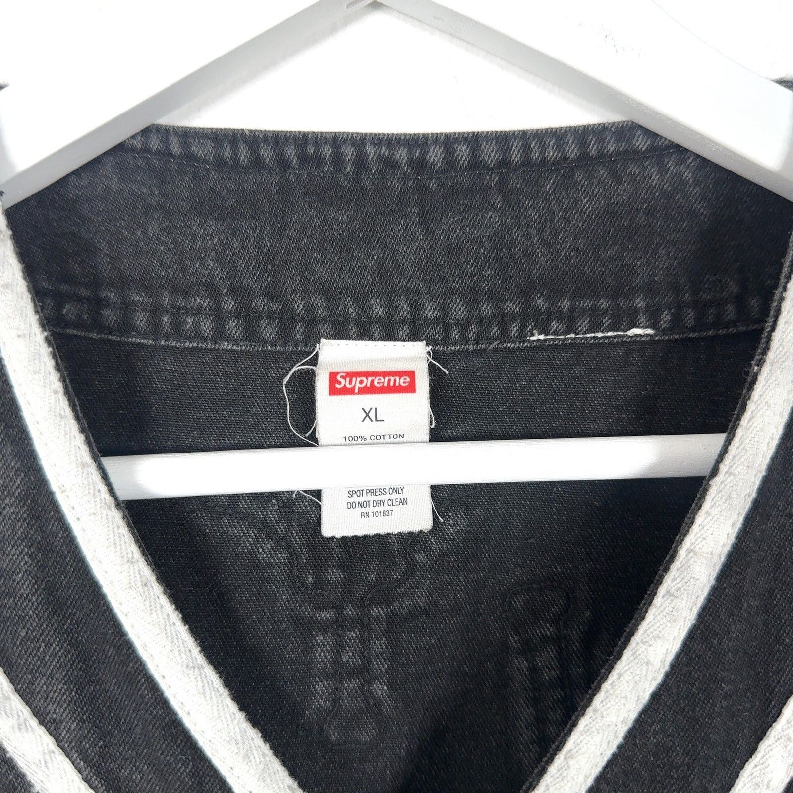 Supreme Supreme Denim Patchwork Baseball Jersey Shirt Size US XL / EU 56 / 4 - 4 Thumbnail