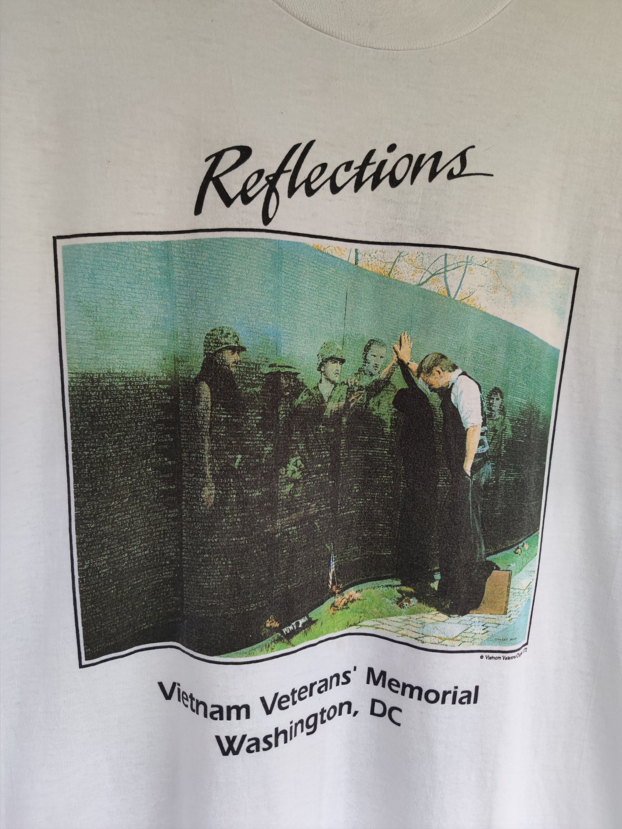 Vintage Vintage 90s Reflections Vietnam Veterans Chapter T Shirt Size US XL / EU 56 / 4 - 8 Thumbnail