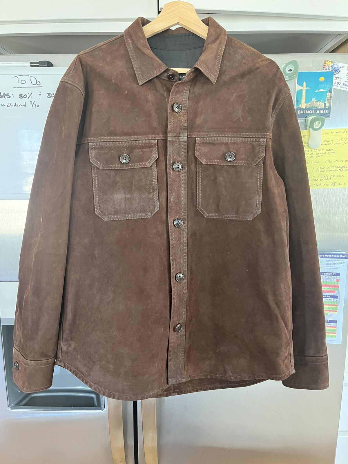 Banana Republic Brown Napped Leather Jacket Size US M / EU 48-50 / 2 - 1 Thumbnail