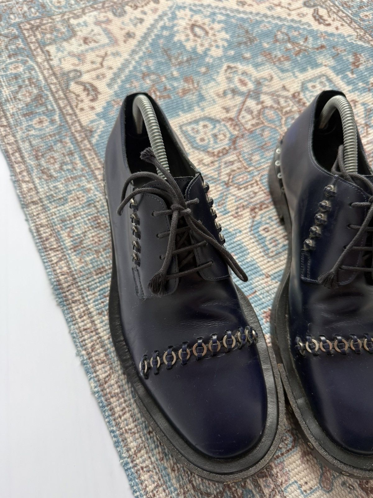 Lanvin Archive 2000s Lanvin Metal LaceUp Oxford Derby Leather Shoes Size US 9 / EU 42 - 3 Thumbnail