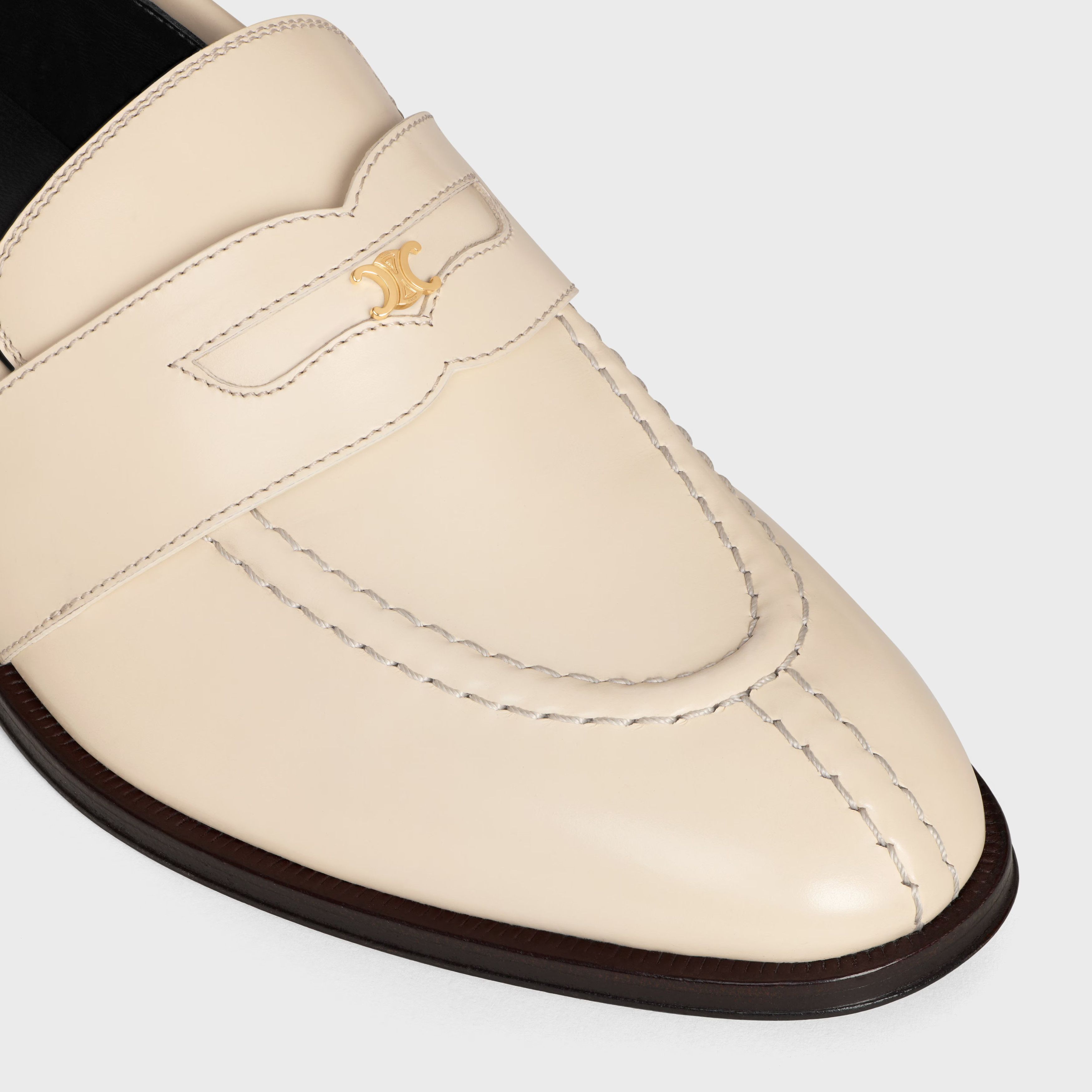 Celine o1bcso1str0925 354893602C Malaquais Triomphe Loafers in Milk Size US 11 / IT 41 - 2 Thumbnail
