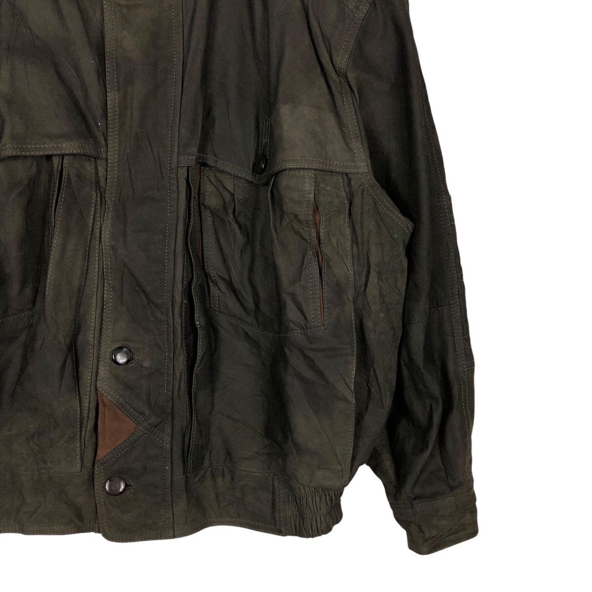 Japanese Brand × Vintage 📌Vintage Biker Bomber Leather Jacket Blanket Issey Miyake Size US L / EU 52-54 / 3 - 6 Thumbnail