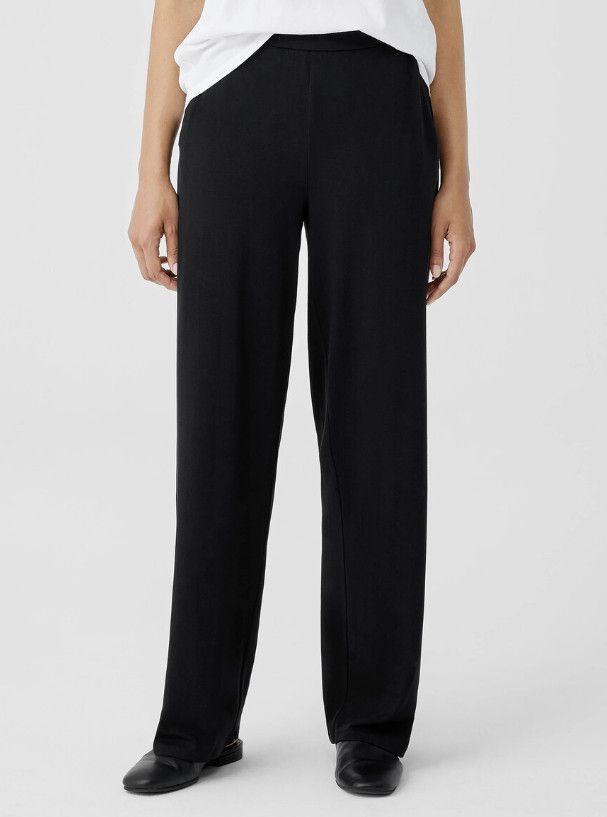 Eileen Fisher Eileen Fisher Stretch Jersey Knit Straight Pant Black ( 3X ) Size 24" / US 00 / IT 34 - 4 Thumbnail