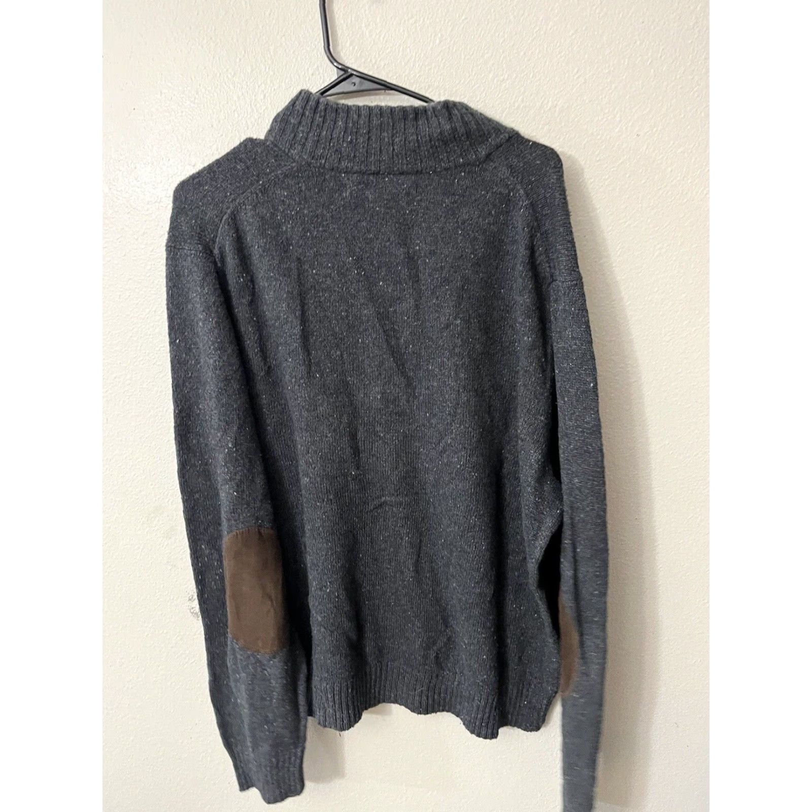 Perry Ellis Perry Ellis Gray Sweater Elbow Patch 1/4 Button Neck Sz XL Men Size US XL / EU 56 / 4 - 3 Thumbnail