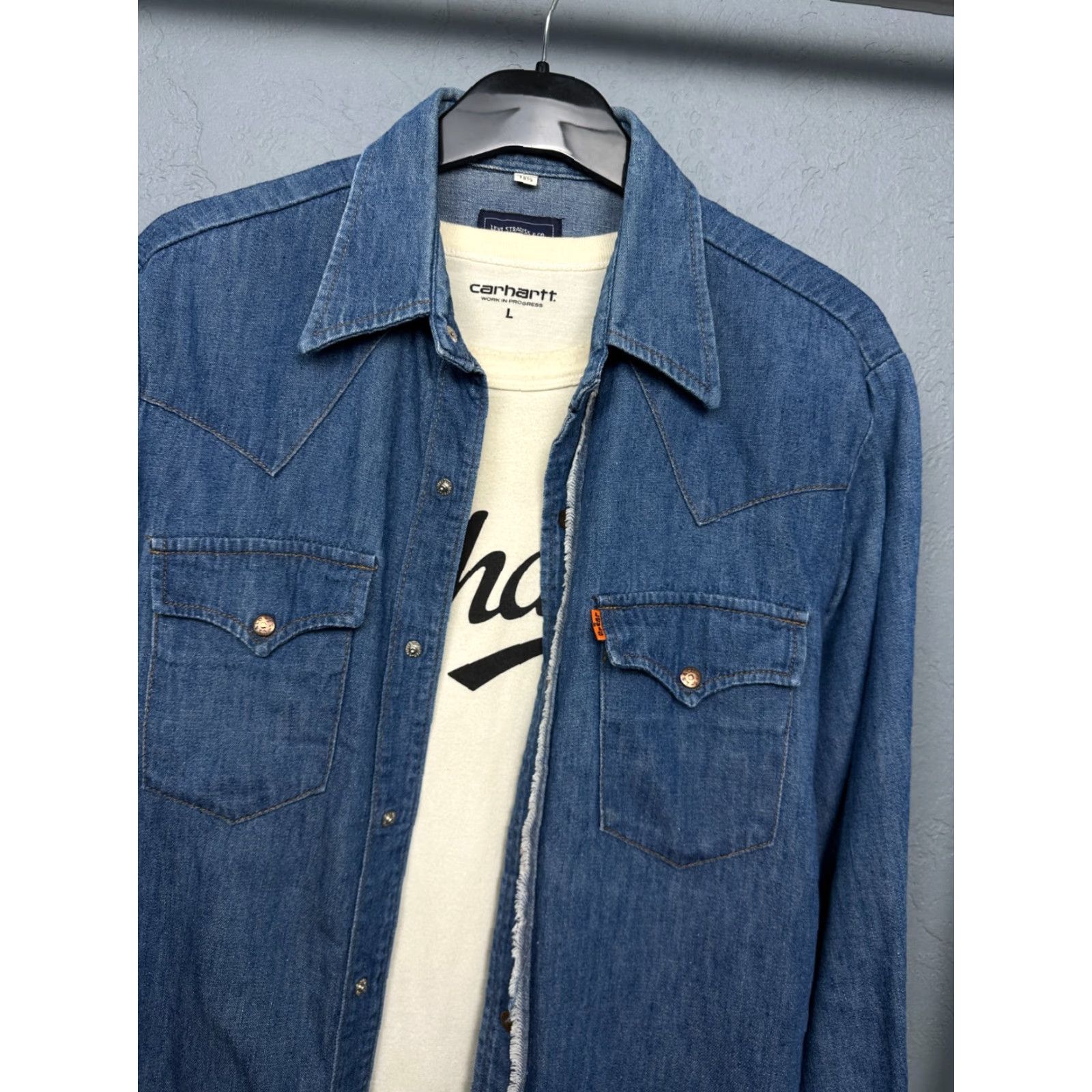 Levi's Levi's 90s Vintage Mens Denim Shirt Orange Tab Size S Shirt Mens Denim Blue 90s Size US S / EU 44-46 / 1 - 2 Thumbnail