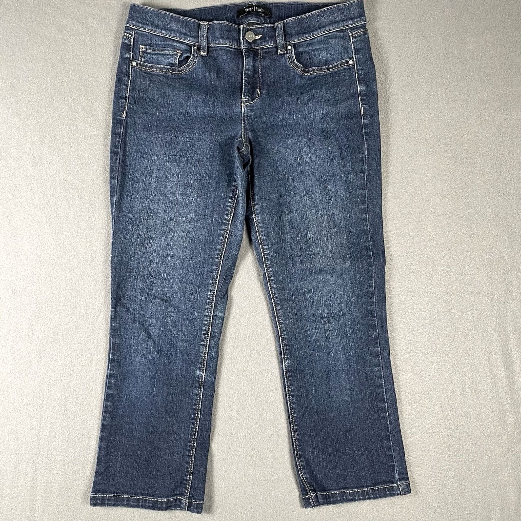White House Black Market White House Black Market Jeans Womens 6 Slim Crop Denim Dark Wash 30 Inseam 22 Inseam 5-Pocket Size 28" / US 6 / IT 42 - 2 Thumbnail