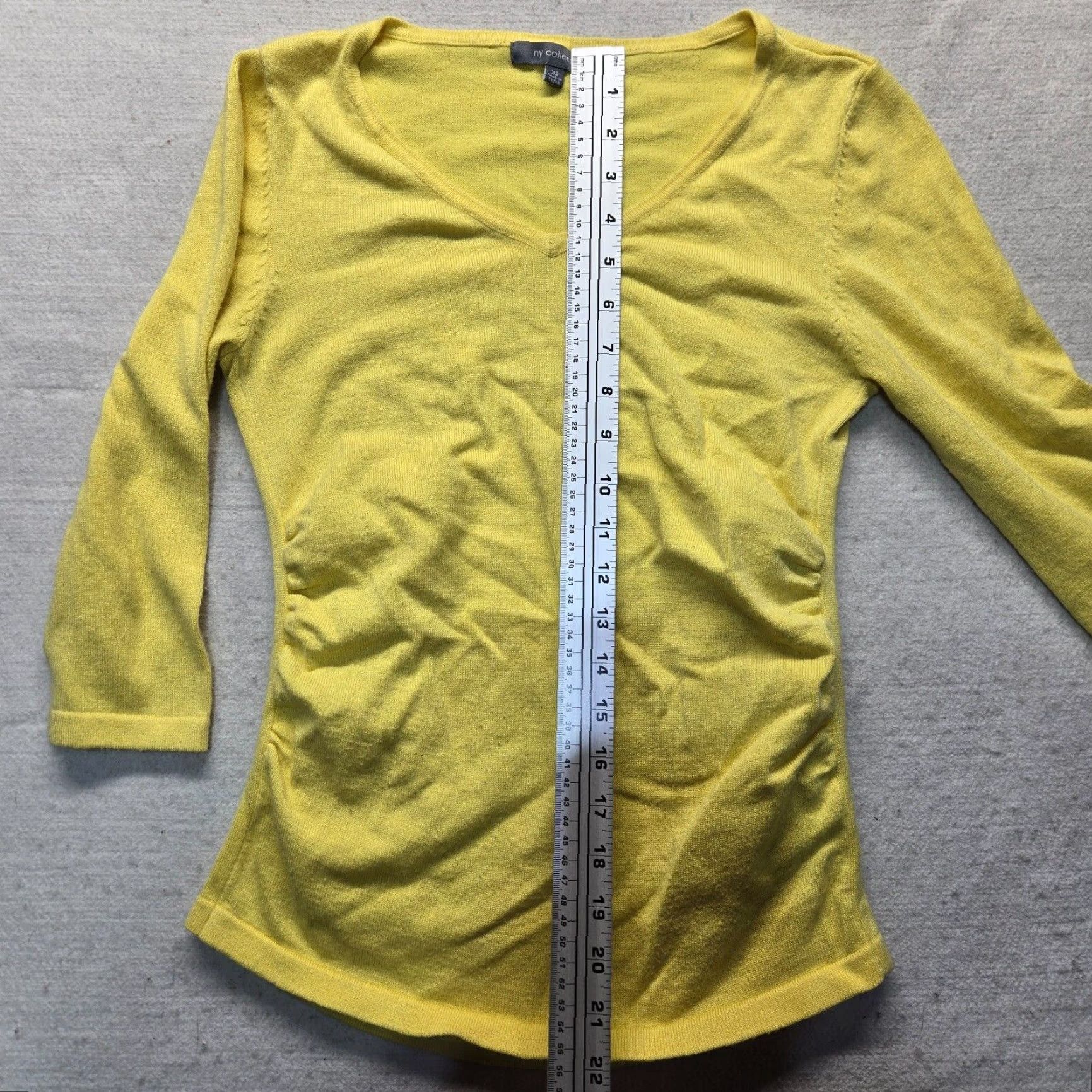 Vintage NYCollection Solid Yellow Long Sleeve XS Extra Small Women’s Size Sweater Adult Size XS / US 0-2 / IT 36-38 - 5 Thumbnail