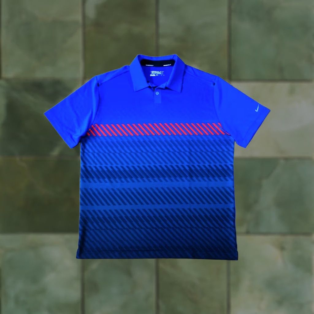 Nike NIKE Golf POLO SHIRT MENS XL BLUE Tour Performance 80cm 62cm 80 62 2000s 90s Mens Size US XL / EU 56 / 4 - 1 Thumbnail