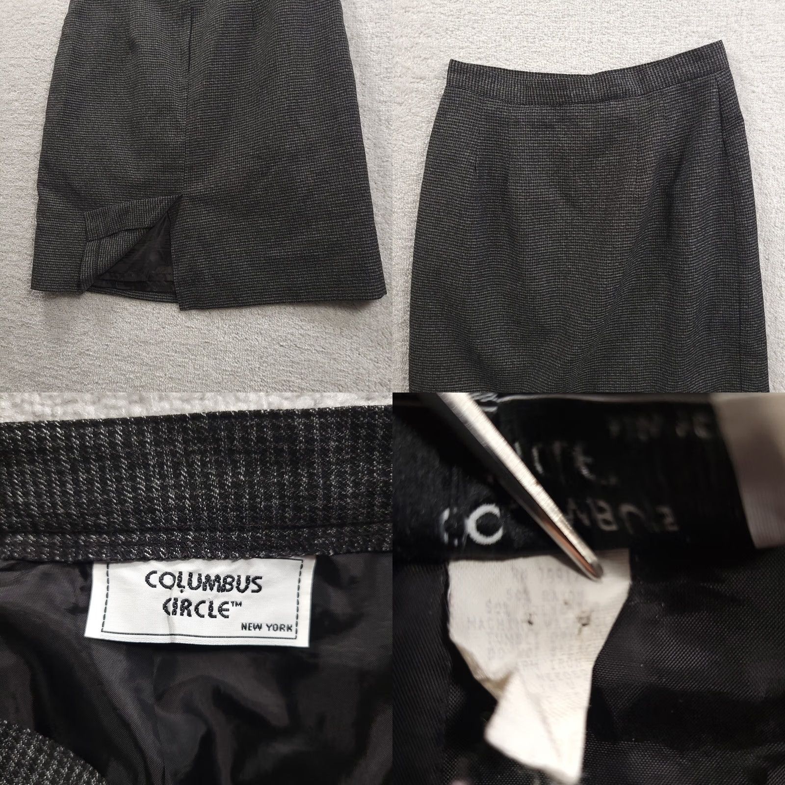 Vintage VINTAGE Columbus Circle Pencil Skirt Gray Size 12 Made In USA Women’s Zipper Knee Length Lined Size 34" / US 12 / IT 48 - 8 Thumbnail