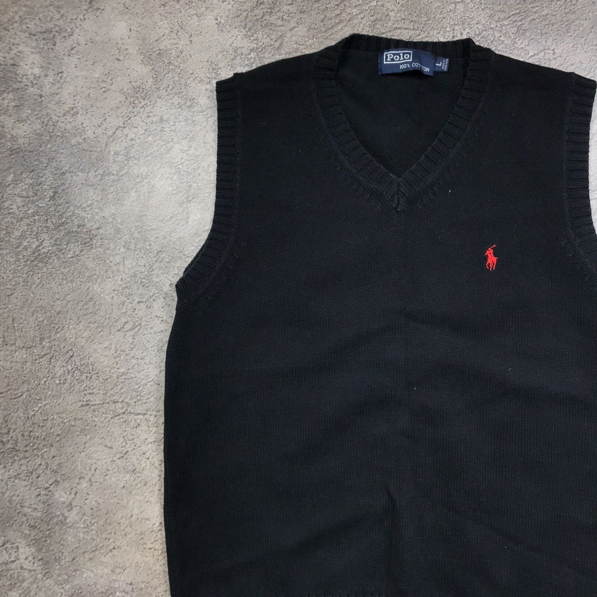 Vintage Vintage Polo Ralph Lauren V-Neck Sweater Vest Preppy Baggy L Size US L / EU 52-54 / 3 - 2 Thumbnail