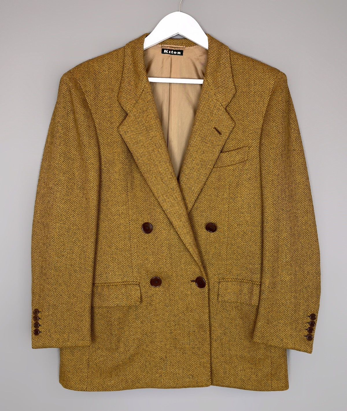 🔥KITON NAPOLI Double Breasted Herringbone Blazer
