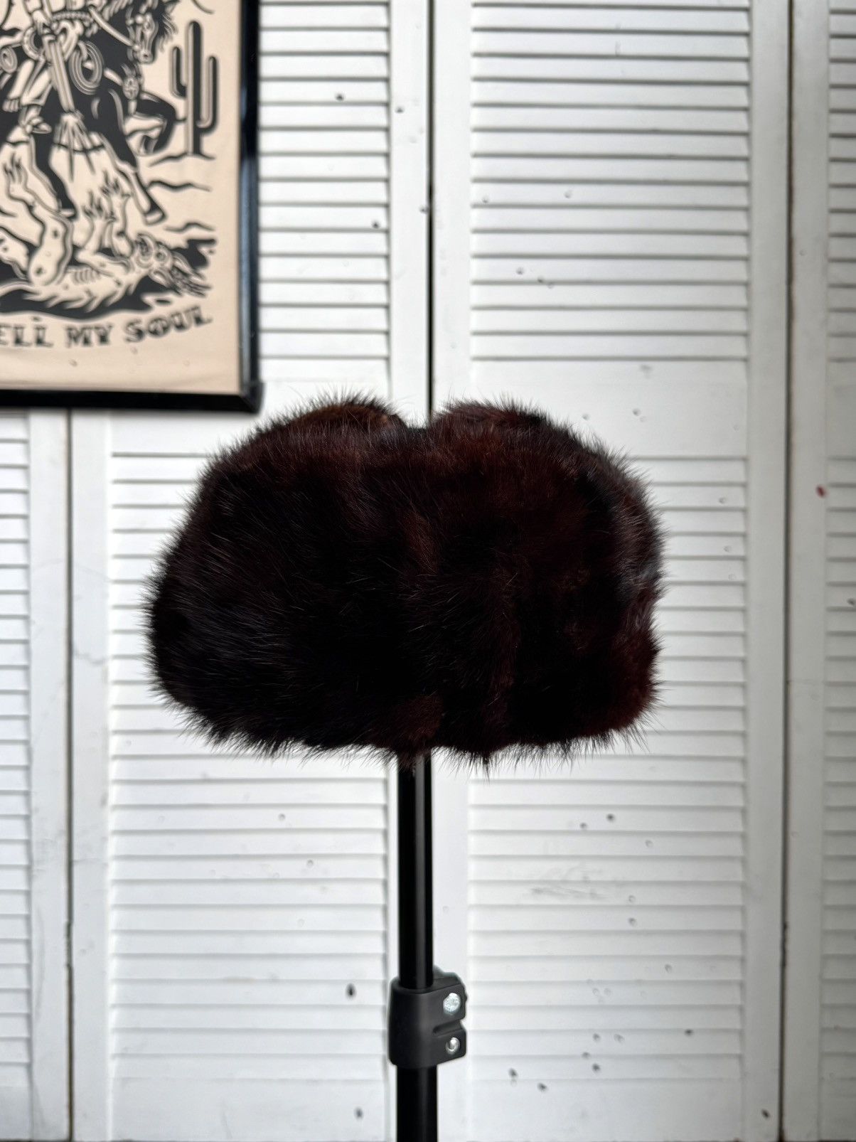 Vintage Vintage 1970s Burgundy Mink Fur Ushanka Trapper Hat Sheen Size ONE SIZE - 3 Thumbnail