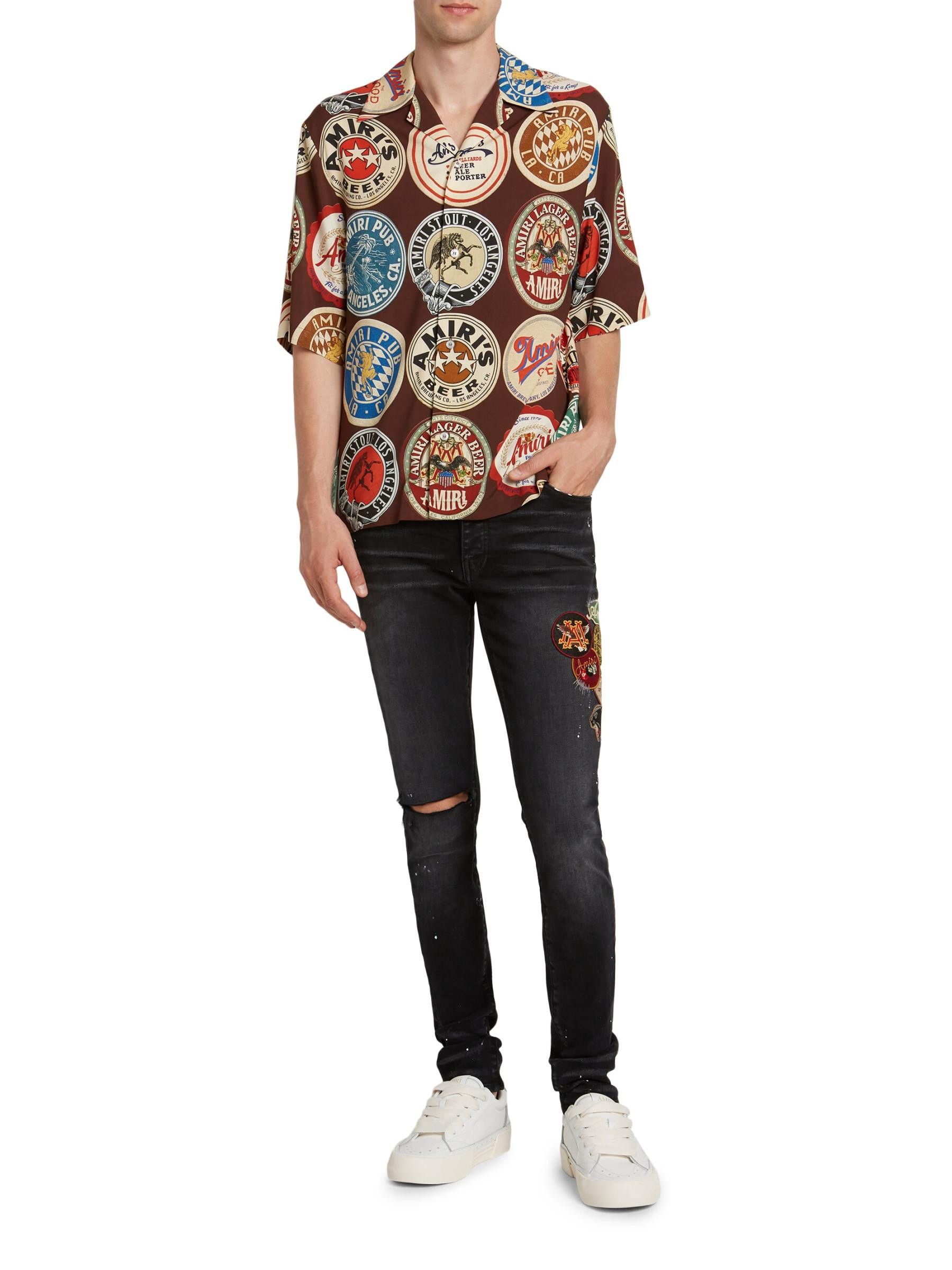 Amiri os11x0625 Vintage Patch Skinny Jeans in Aged Black Size US 32 / EU 48 - 6 Thumbnail