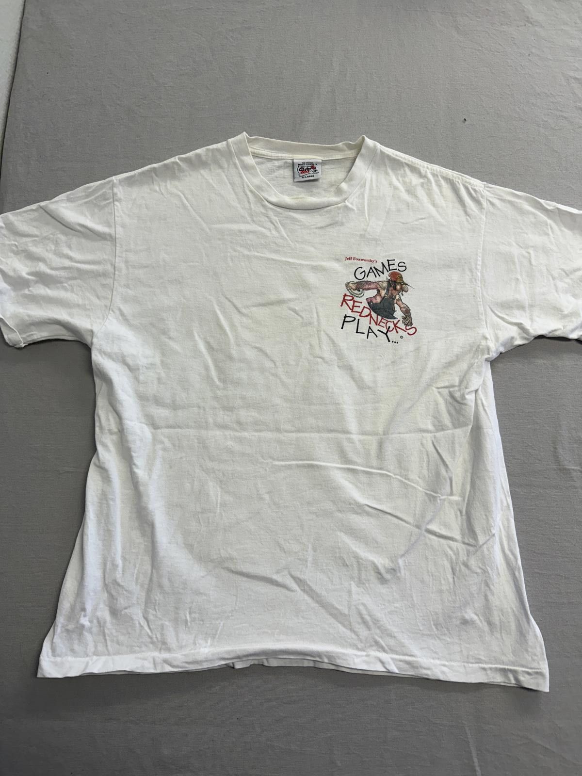 Designer Vintage Jeff Foxworthy T-shirt Games Red Necks Play Tee XL Size US XL / EU 56 / 4 - 2 Thumbnail