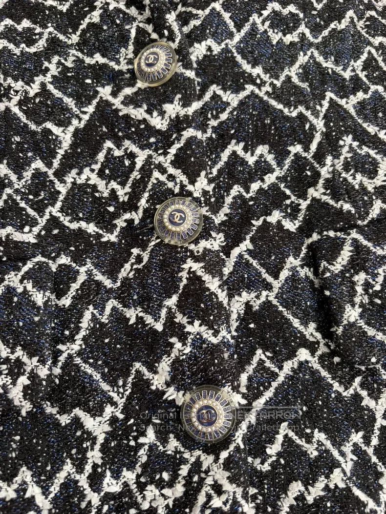 Chanel Chanel Snow series blue and white pattern tweed pocket jac Size XXS / US 00 / IT 34 - 3 Thumbnail