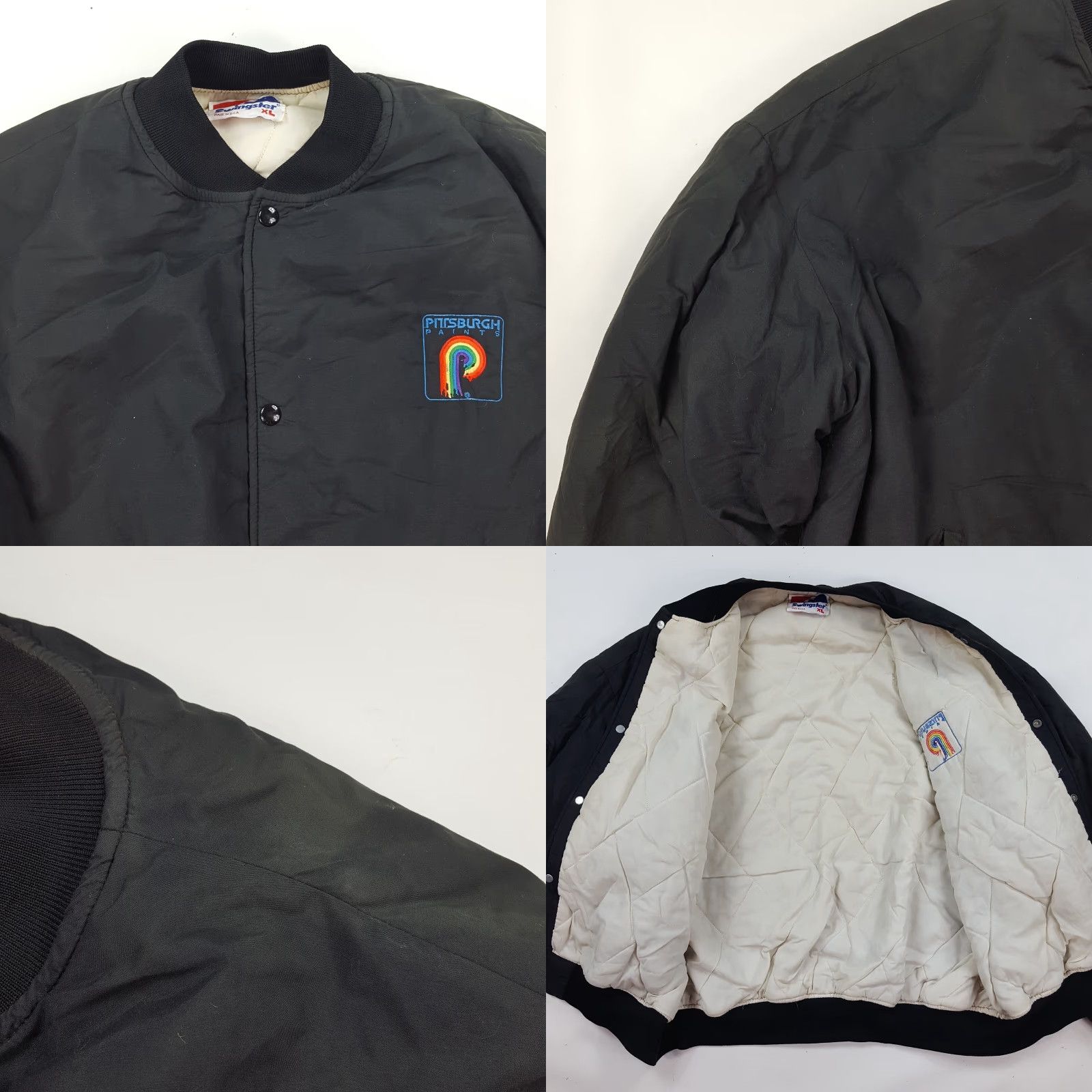 Vintage VINTAGE Swingster 80s Pittsburgh Paints Bomber Jacket Men's XL Black Zip Windbreaker Workwear Size US XL / EU 56 / 4 - 8 Thumbnail
