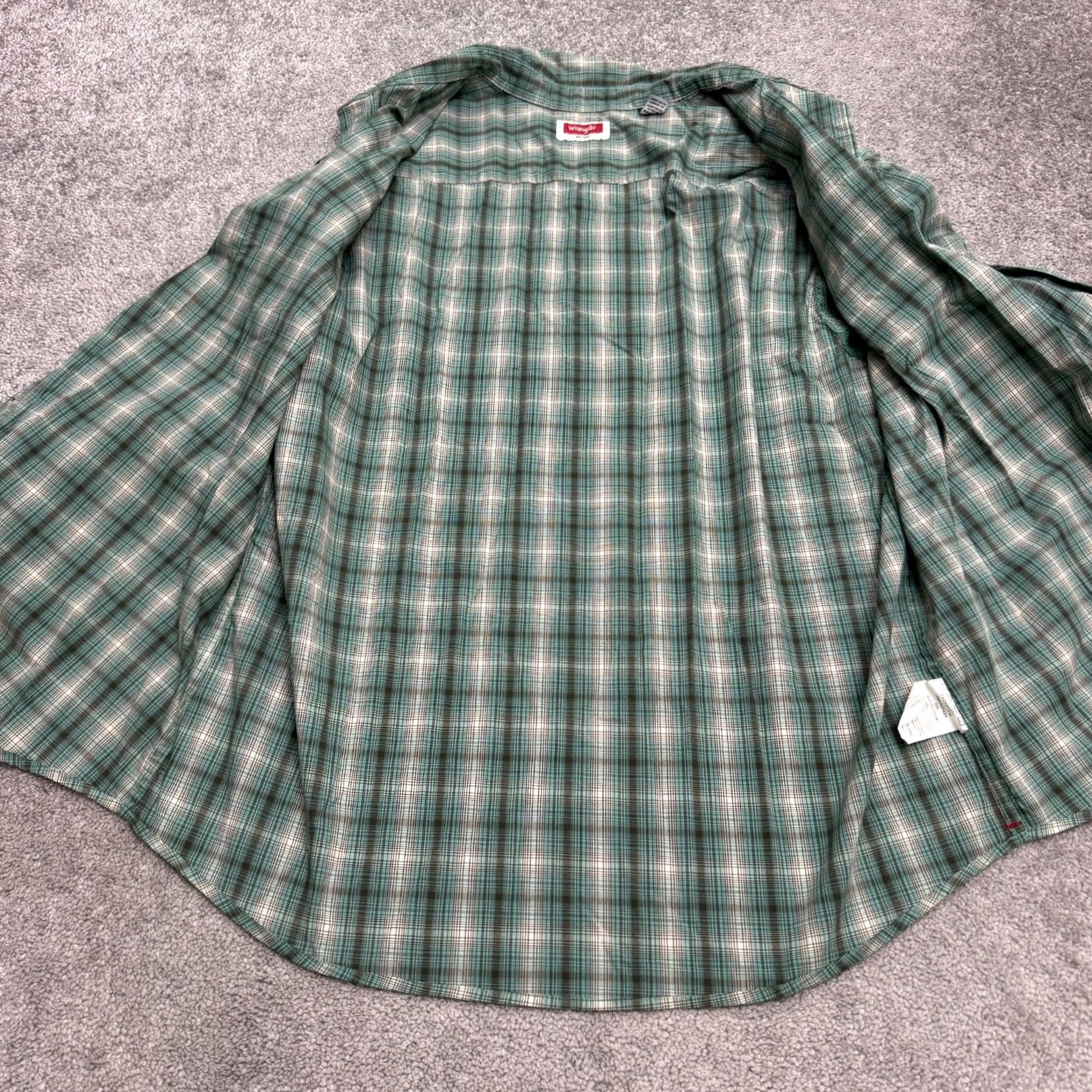 Wrangler Wrangler Western Button-Down Shirt Mens XL Green Plaid Long Sleeve Casual Shirt Size US XL / EU 56 / 4 - 3 Thumbnail