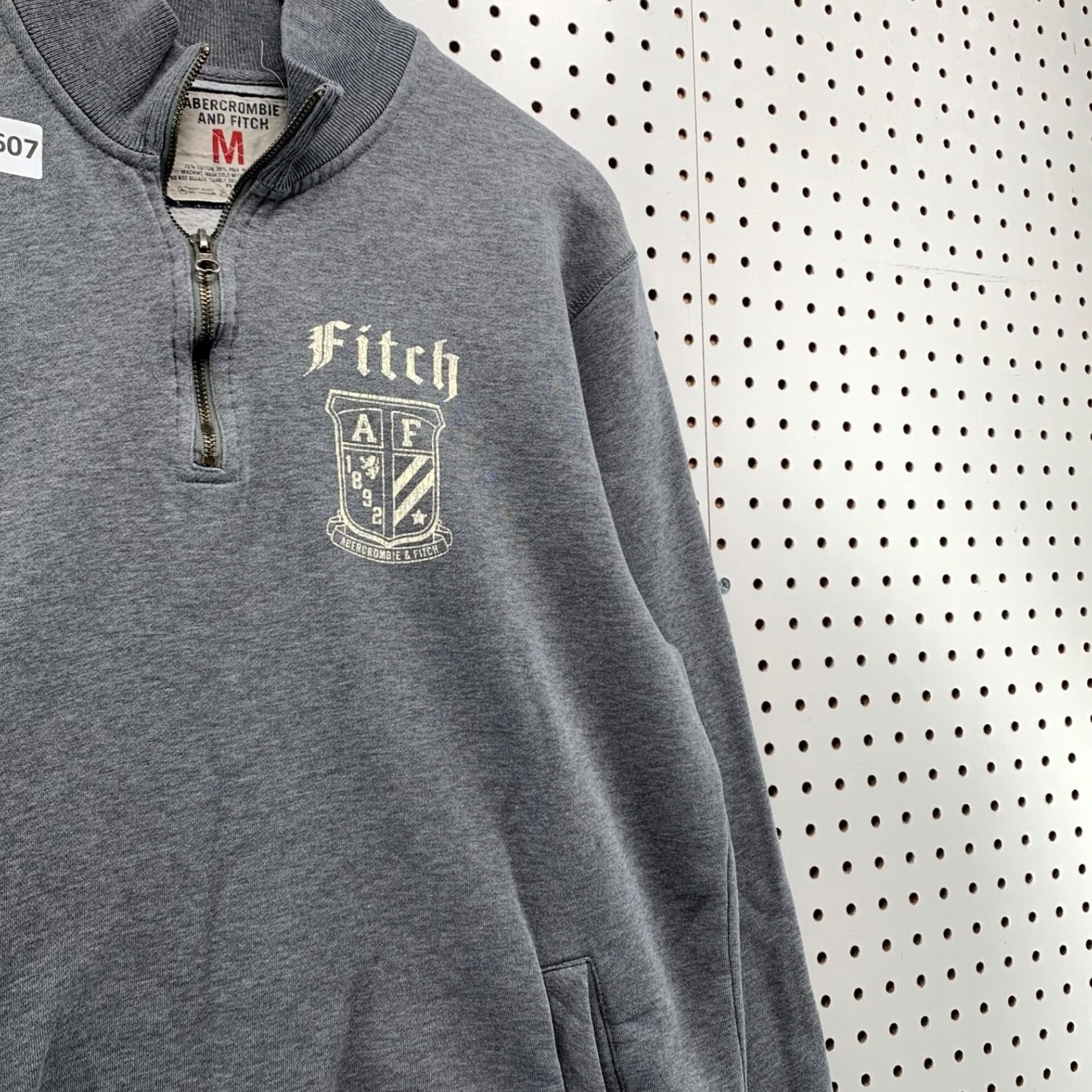 Abercrombie & Fitch Abercrombie Fitch 1/4 Zip Pullover Sweatshirt Mens Medium Gray Pocket 24x28 - Pre-Owned Size US M / EU 48-50 / 2 - 5 Thumbnail