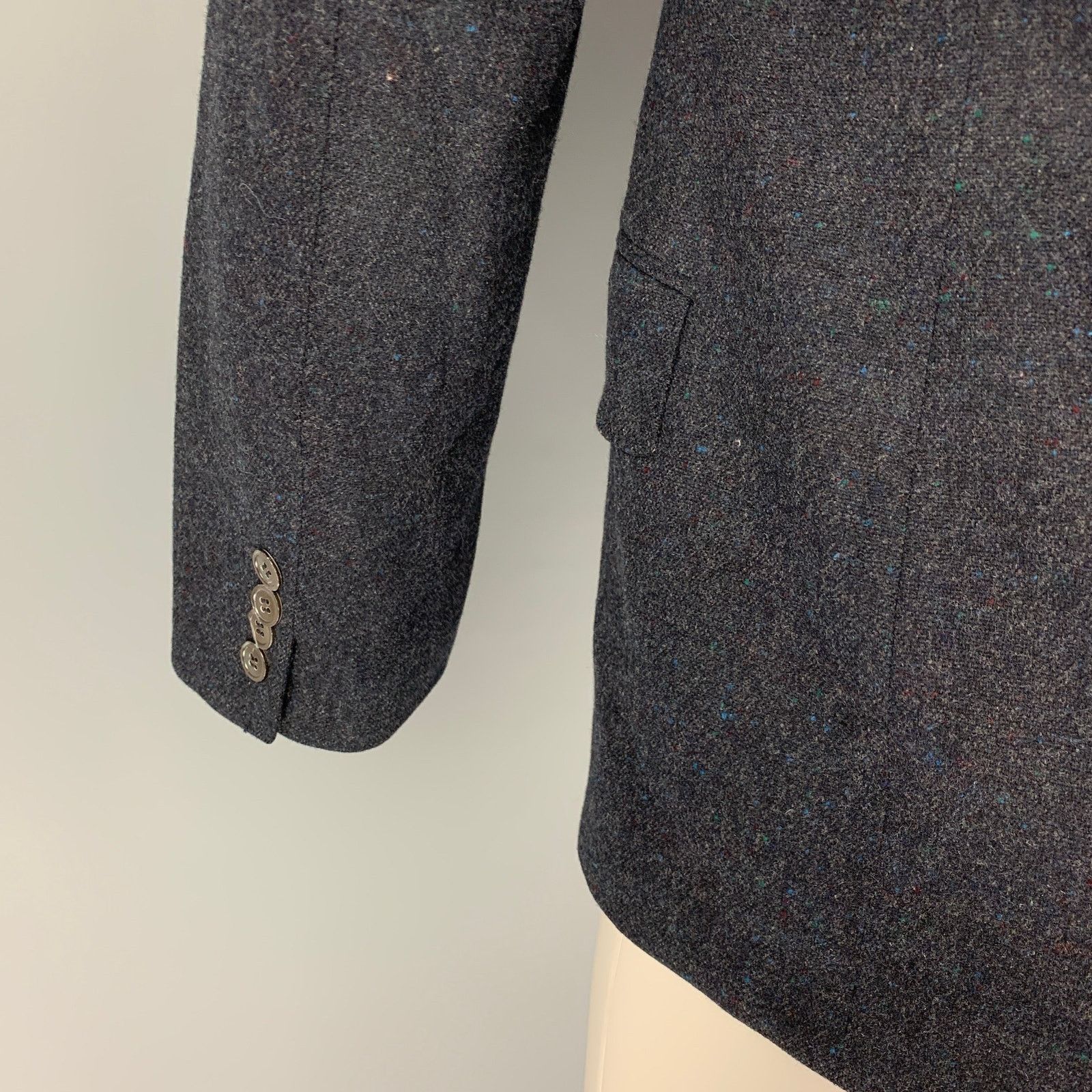 Paul Smith Size 40 Regular Navy Heather Wool Cashmere Sport Coat Size 40R - 4 Thumbnail
